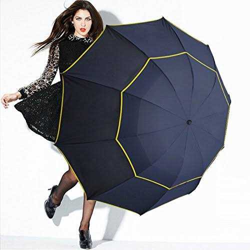 ZY-Umbrella 62 Unisex Large Double Golf Rain Umbrella, Portable and Lightweight with Small Folding Length