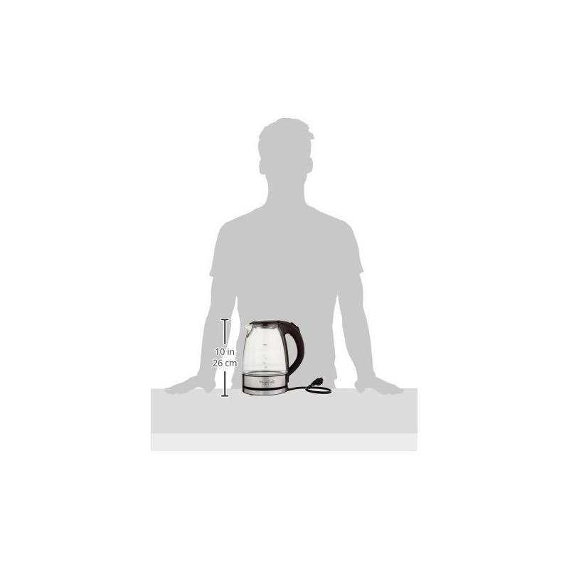MegaChef 97096272M 1.7L Glass and Stainless Steel Electric Tea Kettle
