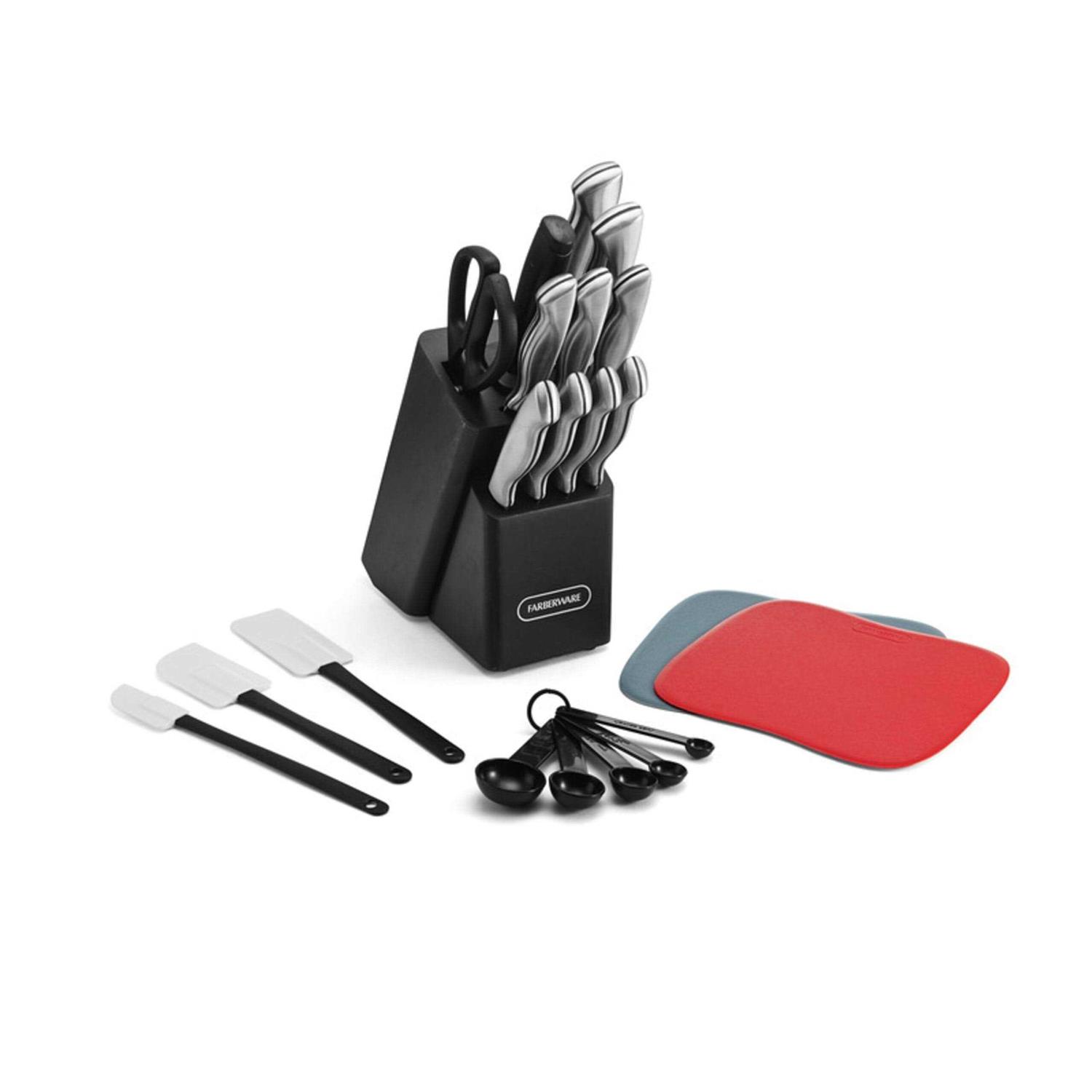 Farberware Classic 22 Piece Stamped Stainless Steel Cutlery & Utensil Set