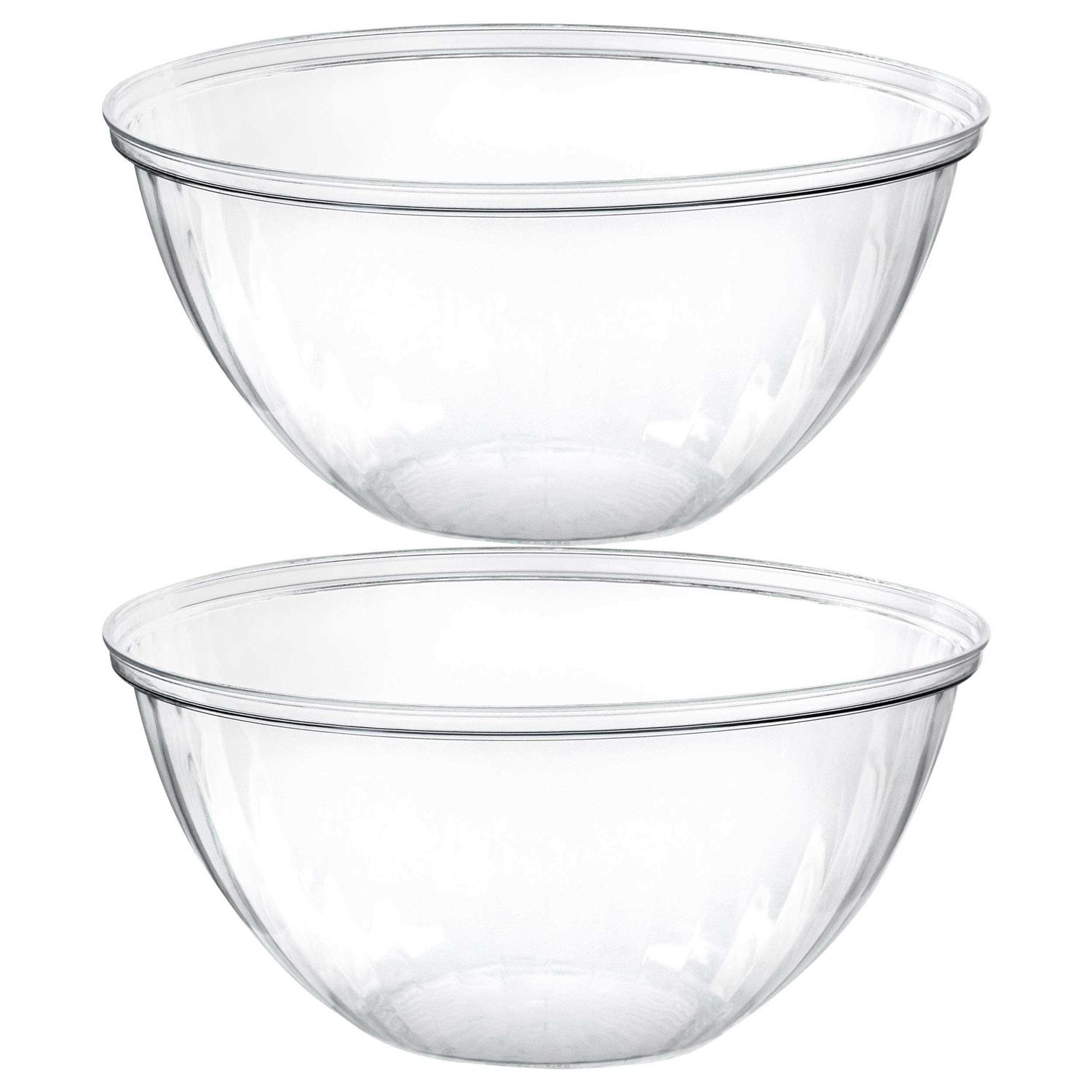 Plasticpro Disposable Round Crystal Clear Plastic Serving Bowls Party Snack Or Salad Bowl