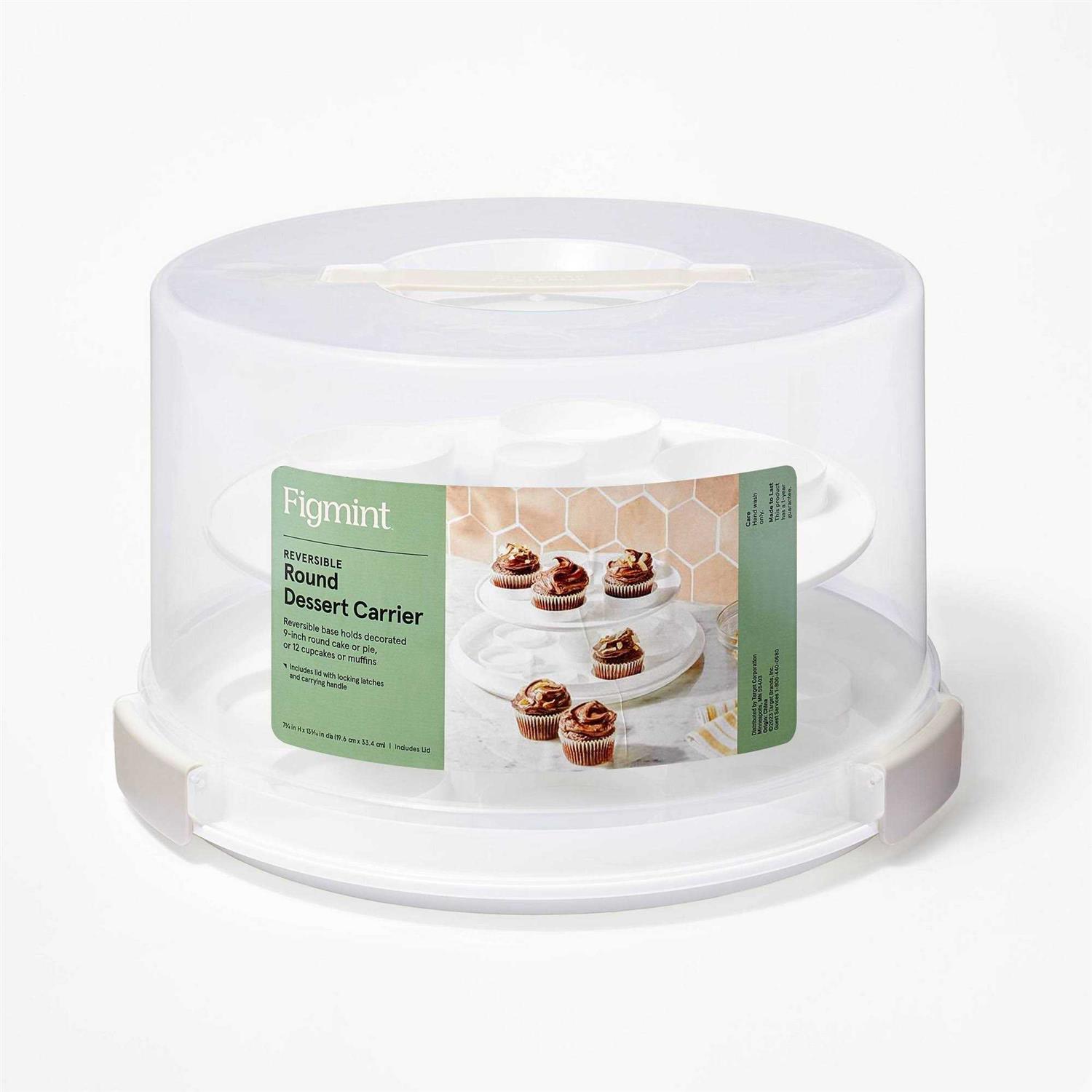 Figmint Round Cake Carrier White/Clear