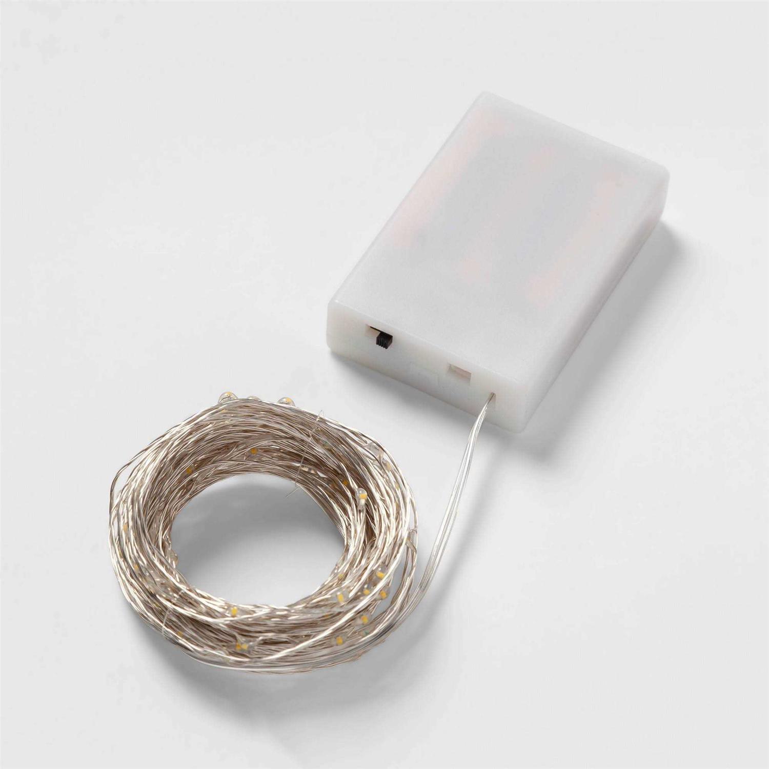 Room Essentials 90ct Extended LED Fairy Light Silver