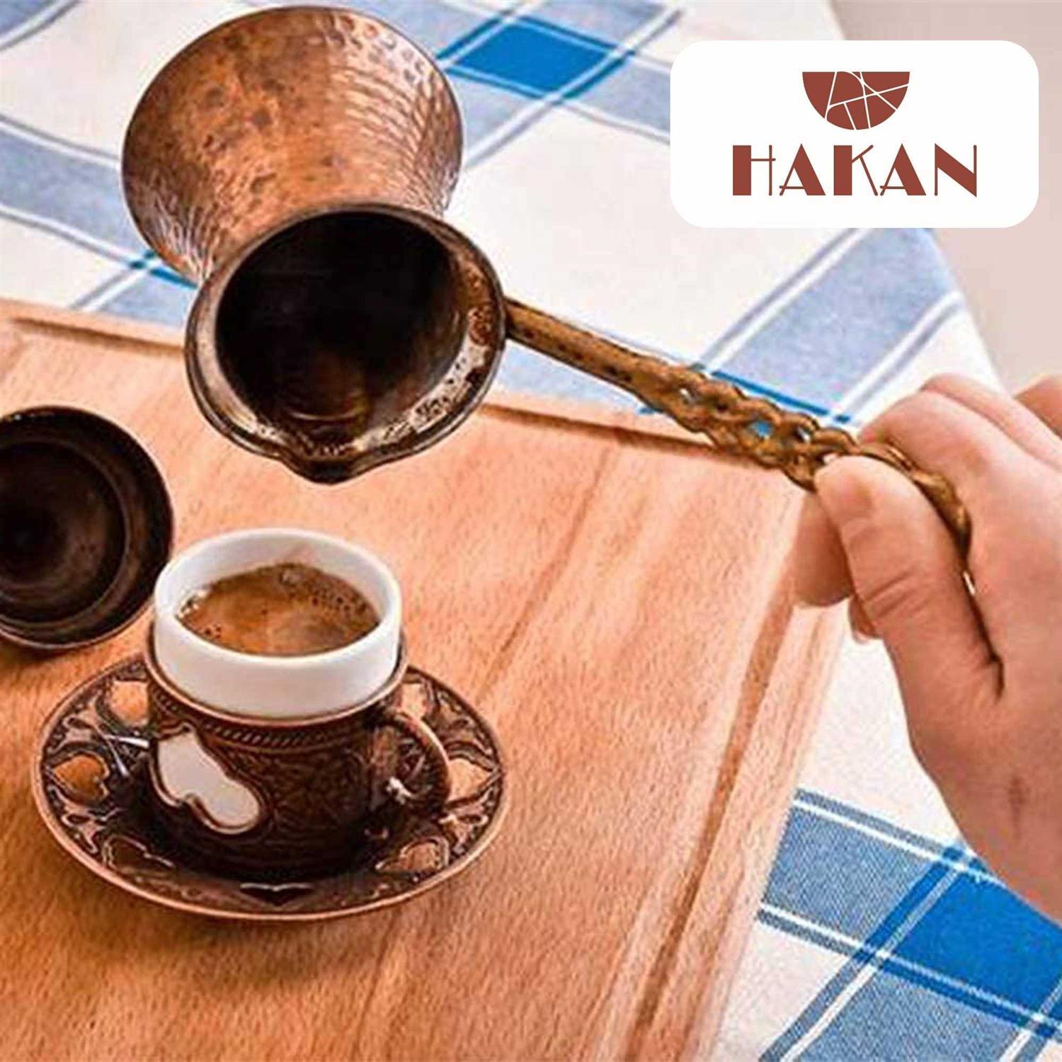 Hakan Turkish Coffee Pot Greek Arabic Coffee Maker Hammered Copper Cezve