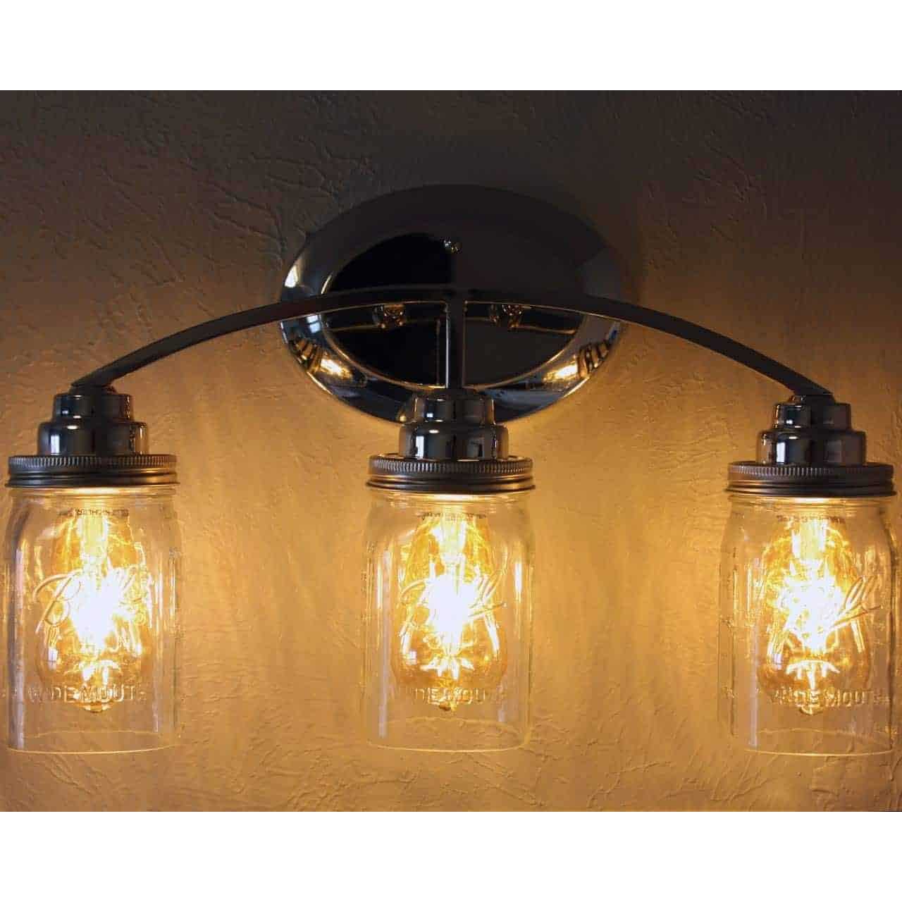 Mason Jar Lifestyle Open Bottom Mason Jar Glass Shade with 1-5/8-Inch Fitter Opening Lighting Lid