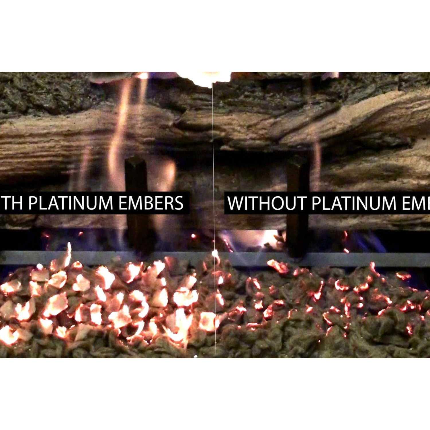 Regal Flame Rfa6005 Platimum 7oz Bright Rock Wool Gas Fireplace Glowing Embers