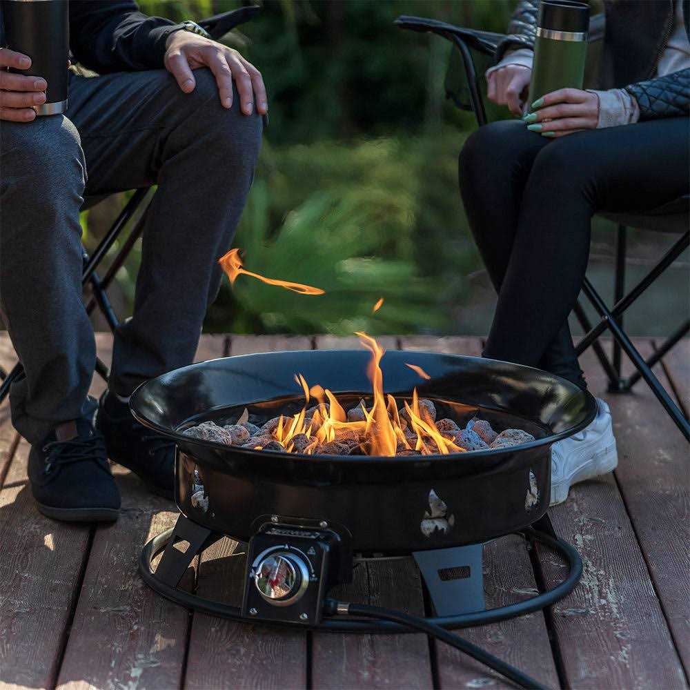Outland Living Okanagan 24 in. Portable Outdoor Steel Propane Gas Fire Pit with Soft Cover