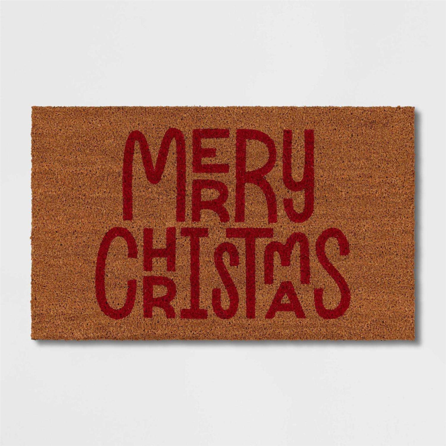 Wondershop 1’6×2’6 Merry Christmas Coir Doormat Red
