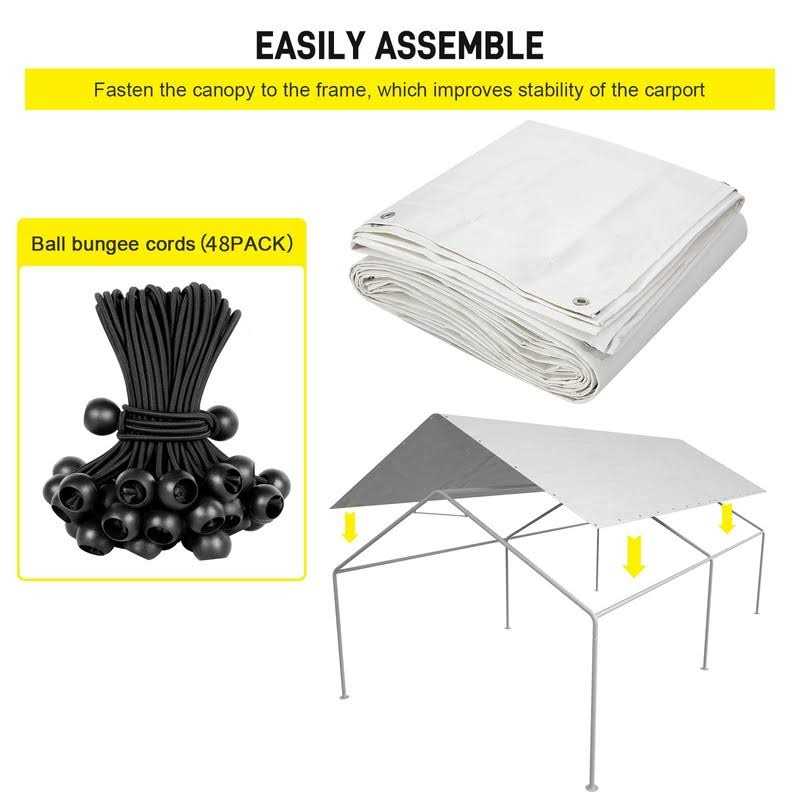 DWALE 10 x 20 Ft Carport,Replacement Canopy Cover Garage Top Tent