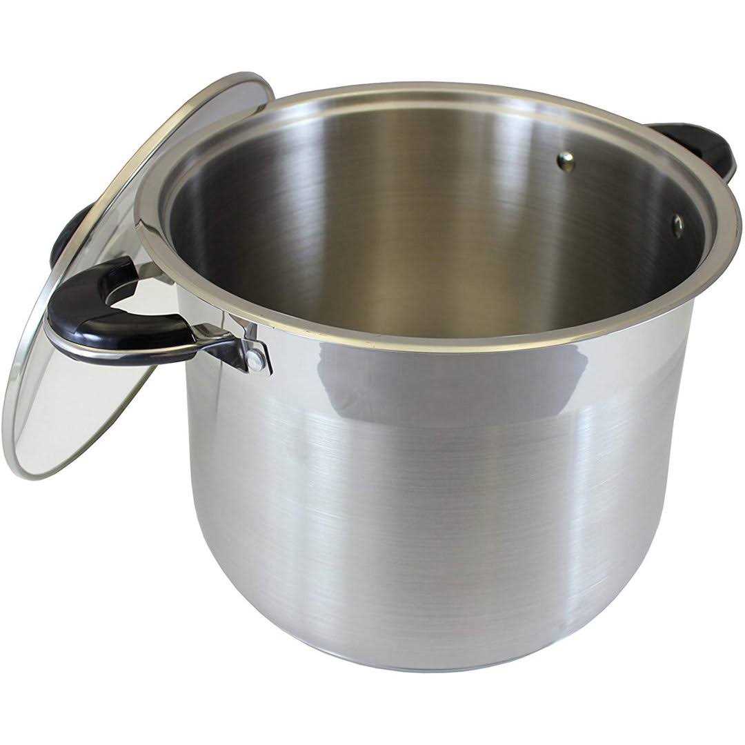 P-16Prime Pacific Prime Pecific 16-qt. Tri-Ply Clad Heavy Duty Gourmet Stock Pot with Lid