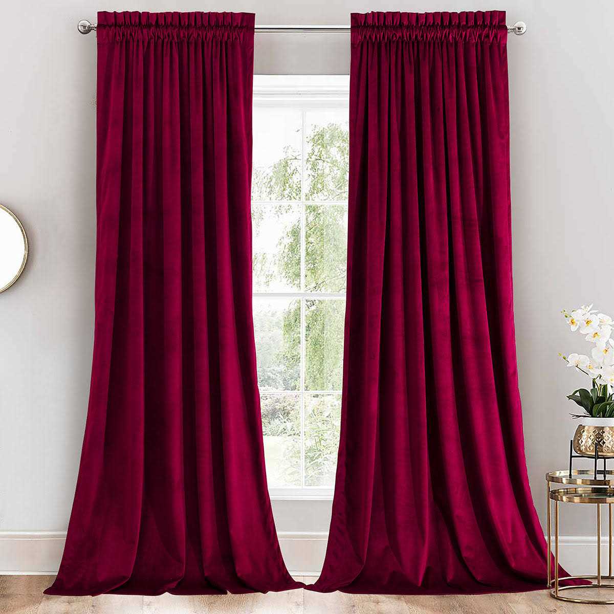 Royal Tradition Heavyweight Velvet-Grommet Curtain Panels