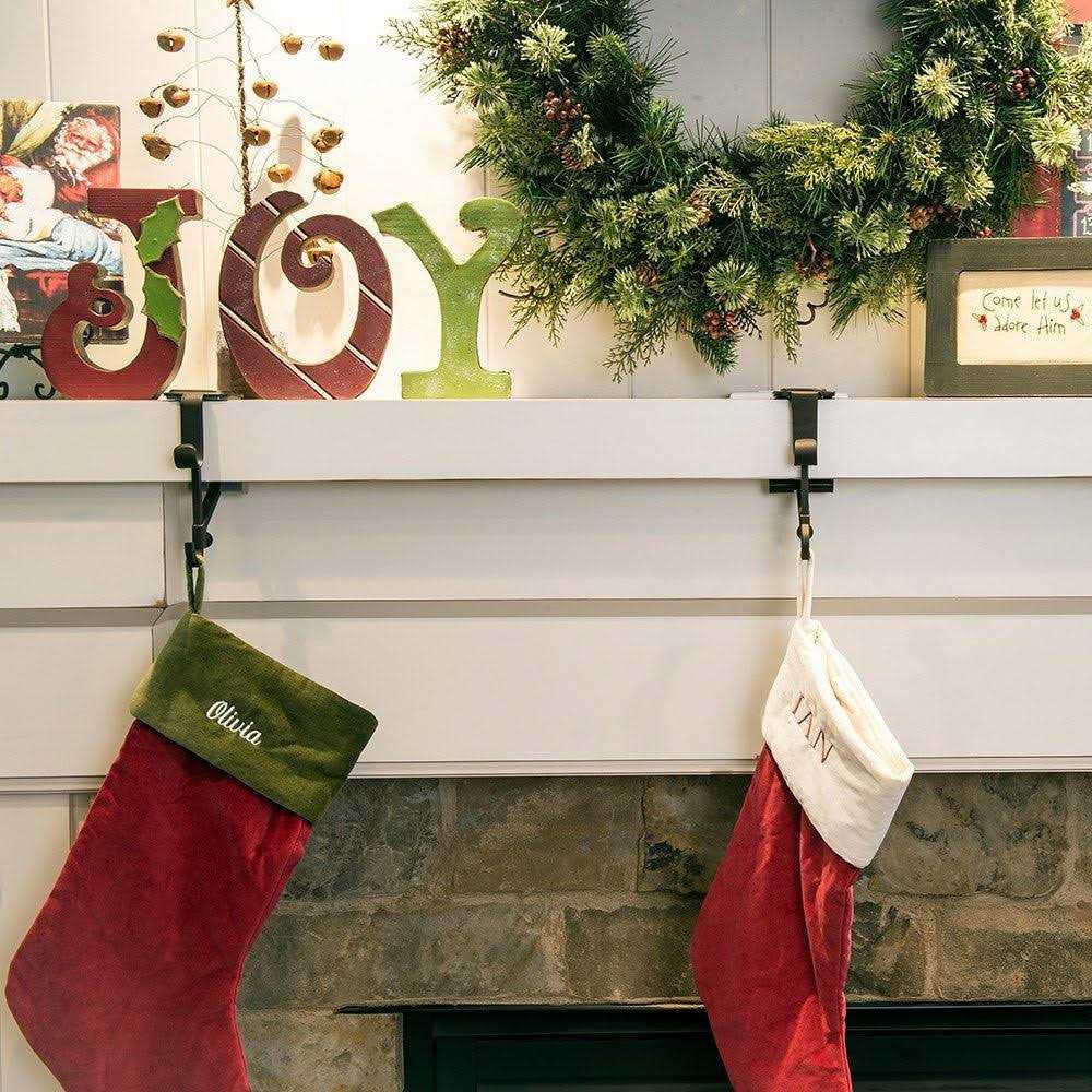 Village Lighting Garland and Stocking Mantle Hanger
