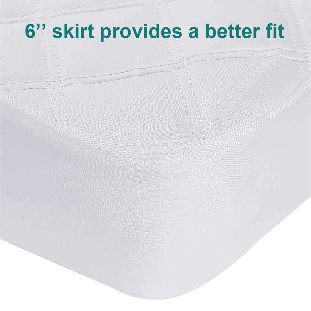 Yoofoss Waterproof Crib Mattress Protector 2 Pack, Quilted Crib Mattress Pad Cover Ultra Soft and Breathable