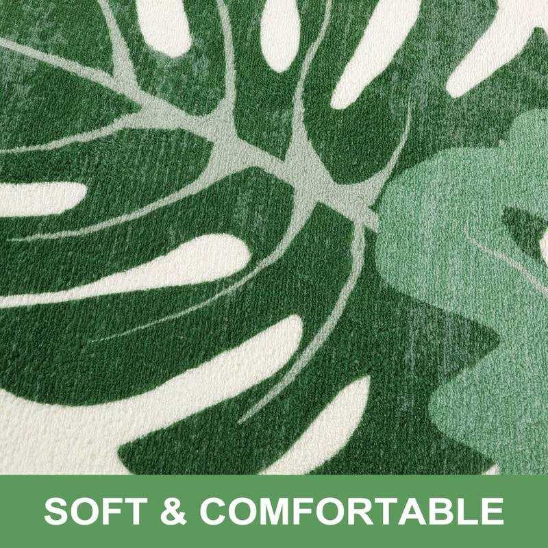 Zgxl Green Leaves Bath Mats Bathroom Rugs Non-slip Soft Microfiber Absorbent Mac