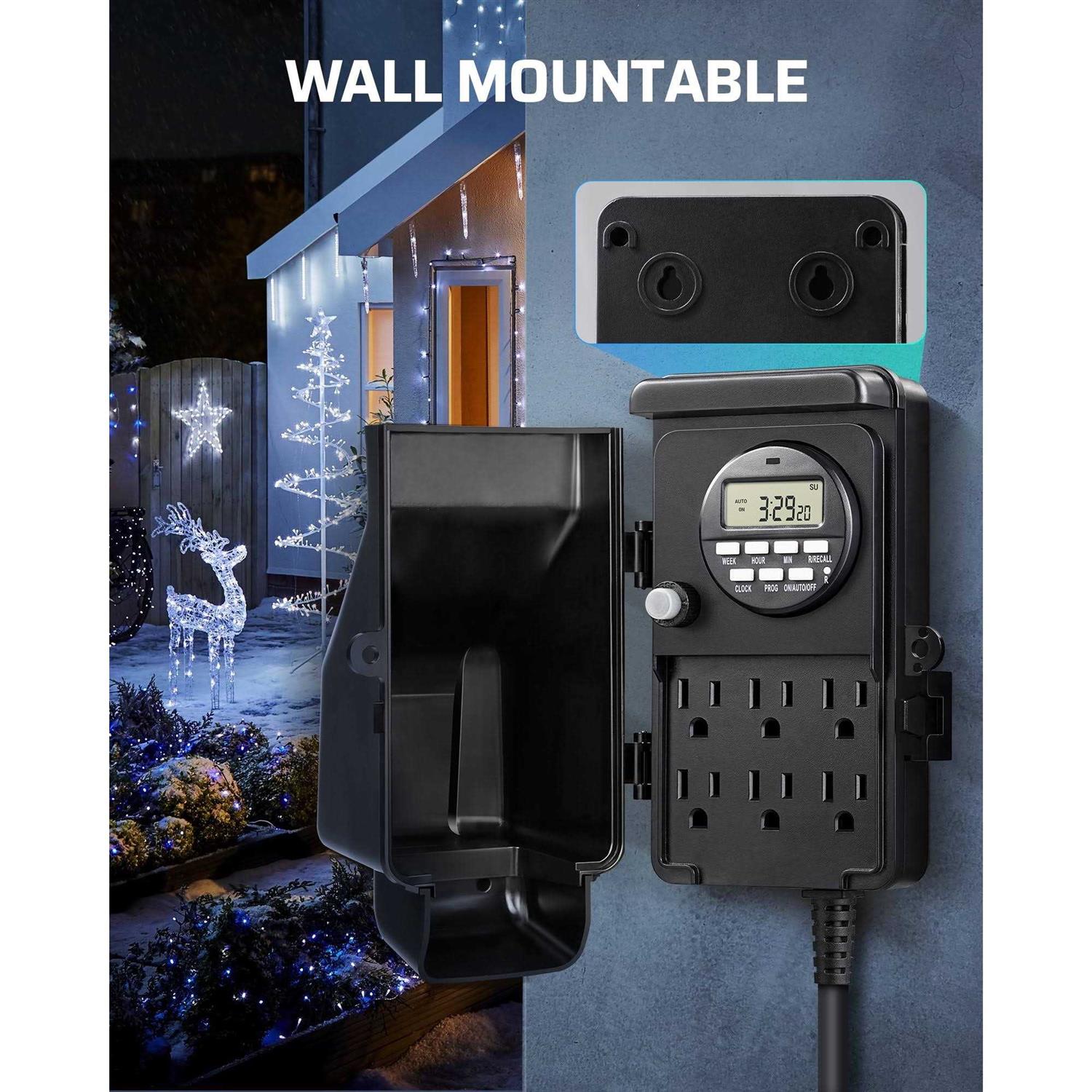 DEWENWILS Outdoor Digital Power Stake Timer Waterproof 6 outlet yard Stake Timer for Sprinklers