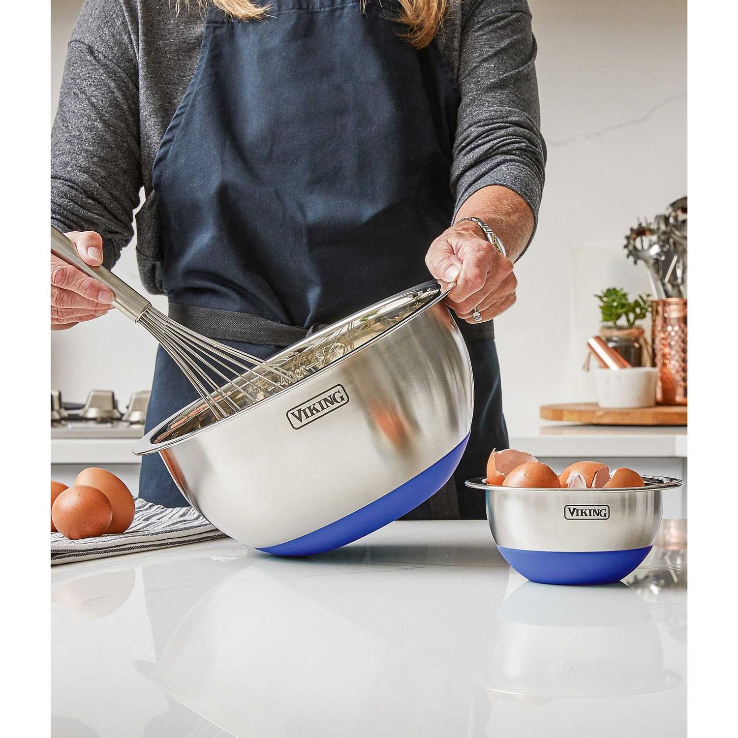 Viking 10 Piece Stainless Steel Mixing, Prep and Serving Bowl Set