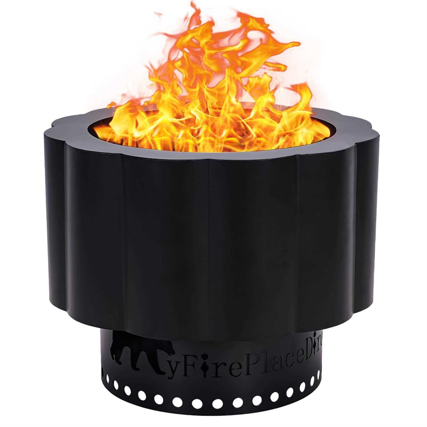 Smokeless Wood Pellet Fire Pit with Detachable Ash Tray 13 Inch Portable Firepit with Carrying Bag