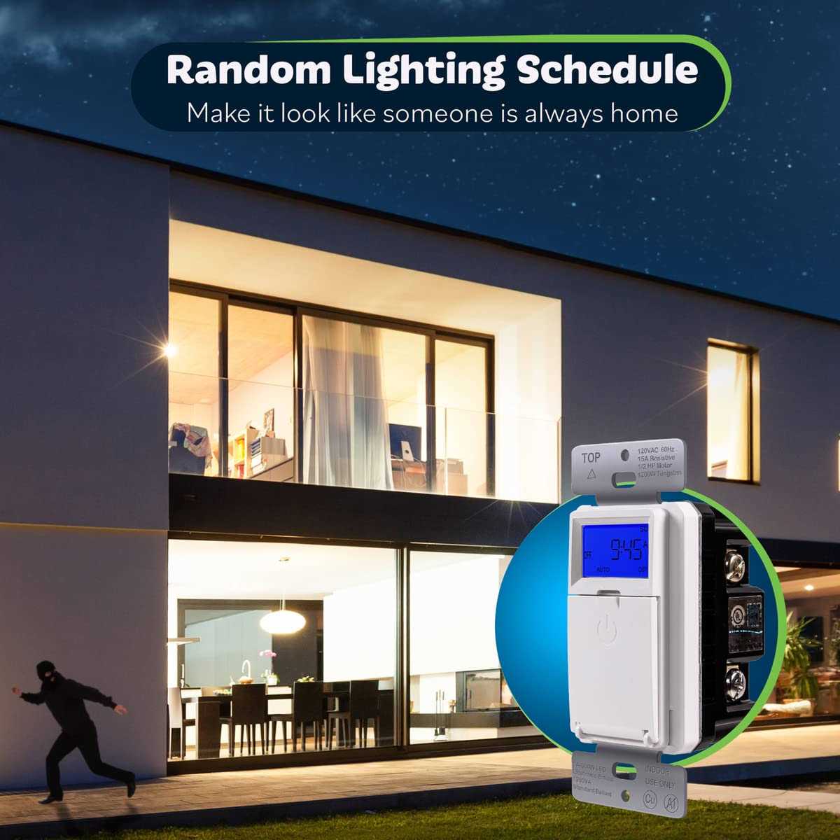 TOPGREENER Digital Astronomic Timer Switch, 7-Day Programmable Sunrise Sunset, Single Pole or 3-Way