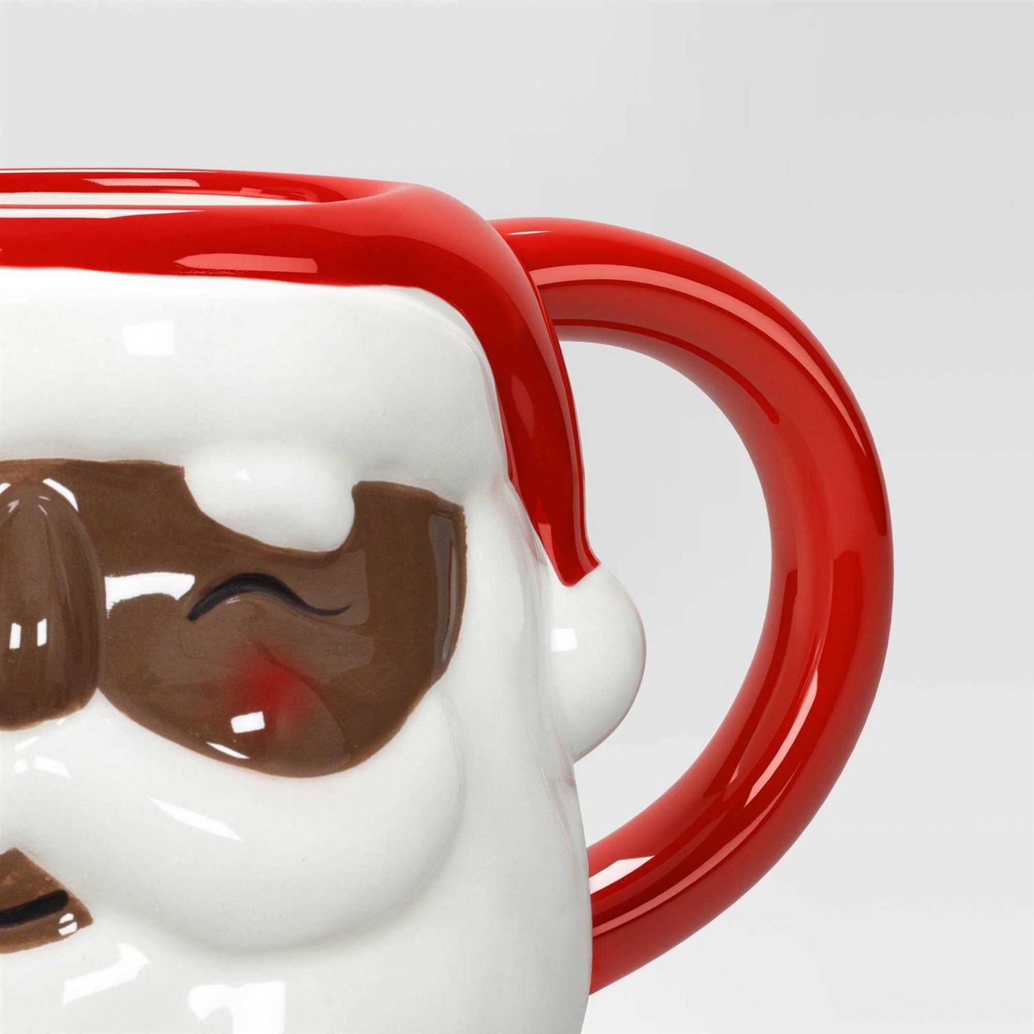 Wondershop 20oz Christmas Earthenware Figural Santa Mug