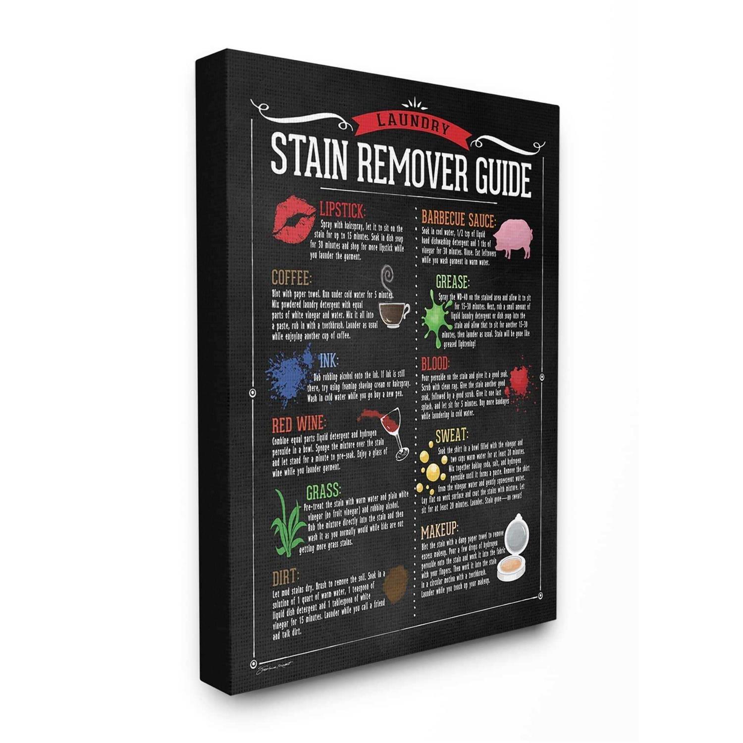 The Stupell Home Decor Collection Laundry Stain Remover Guide Wall Art