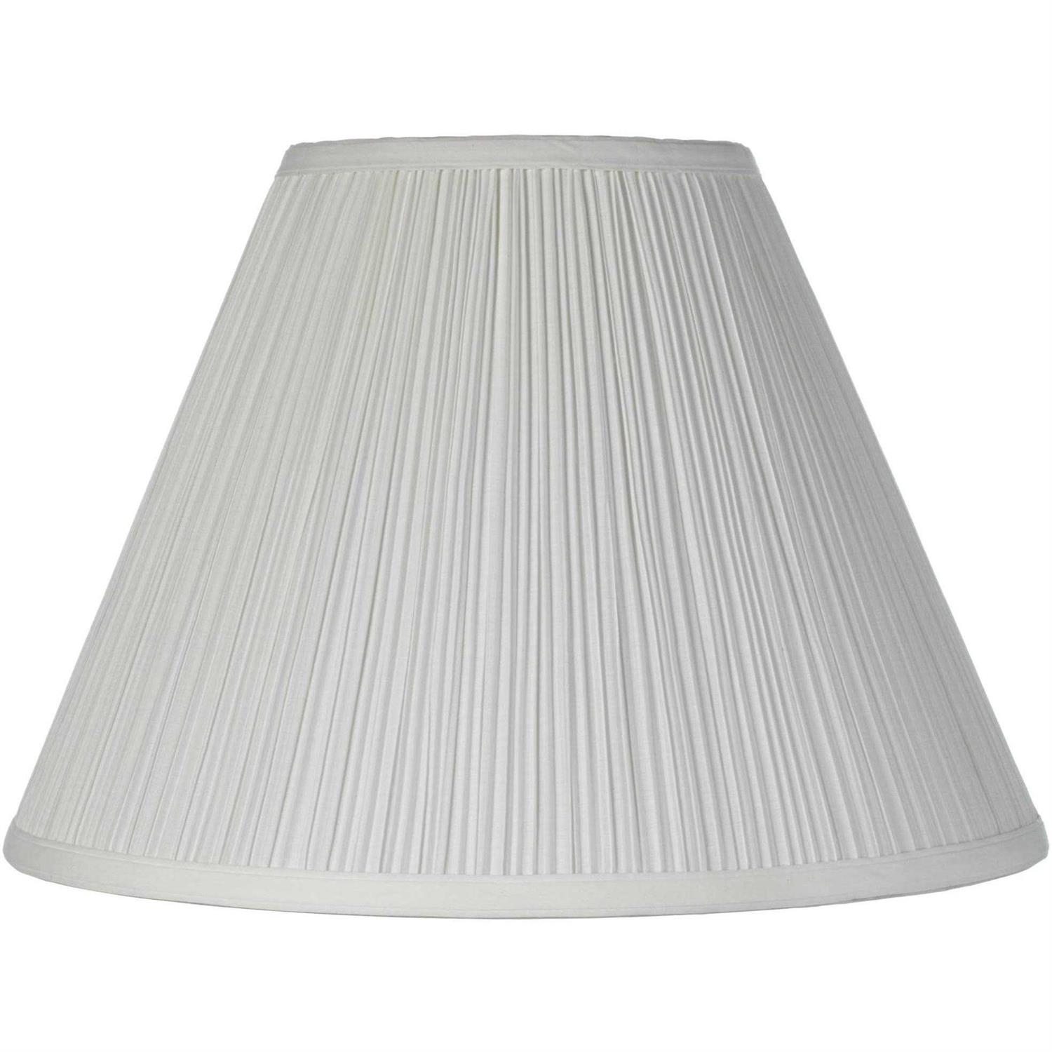 Springcrest Brentwood Finish White Medium Lamp Shade 6.5 Top x 15 Bottom x 10.5 High x 11 Slant Replacement with Harp and Finial
