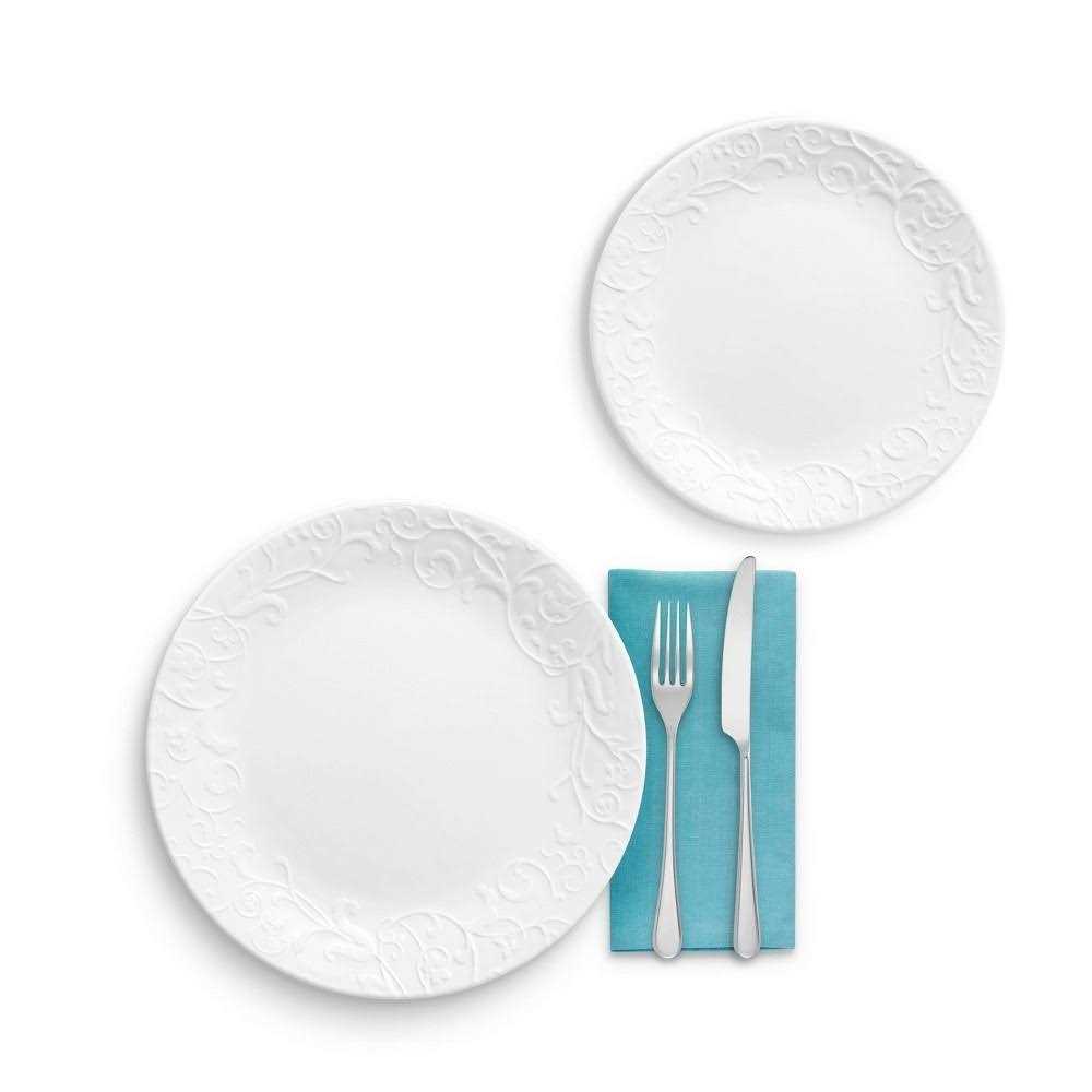 Corelle 18-Piece Embossed Bella Faenza Vitrelle Dinnerware Set