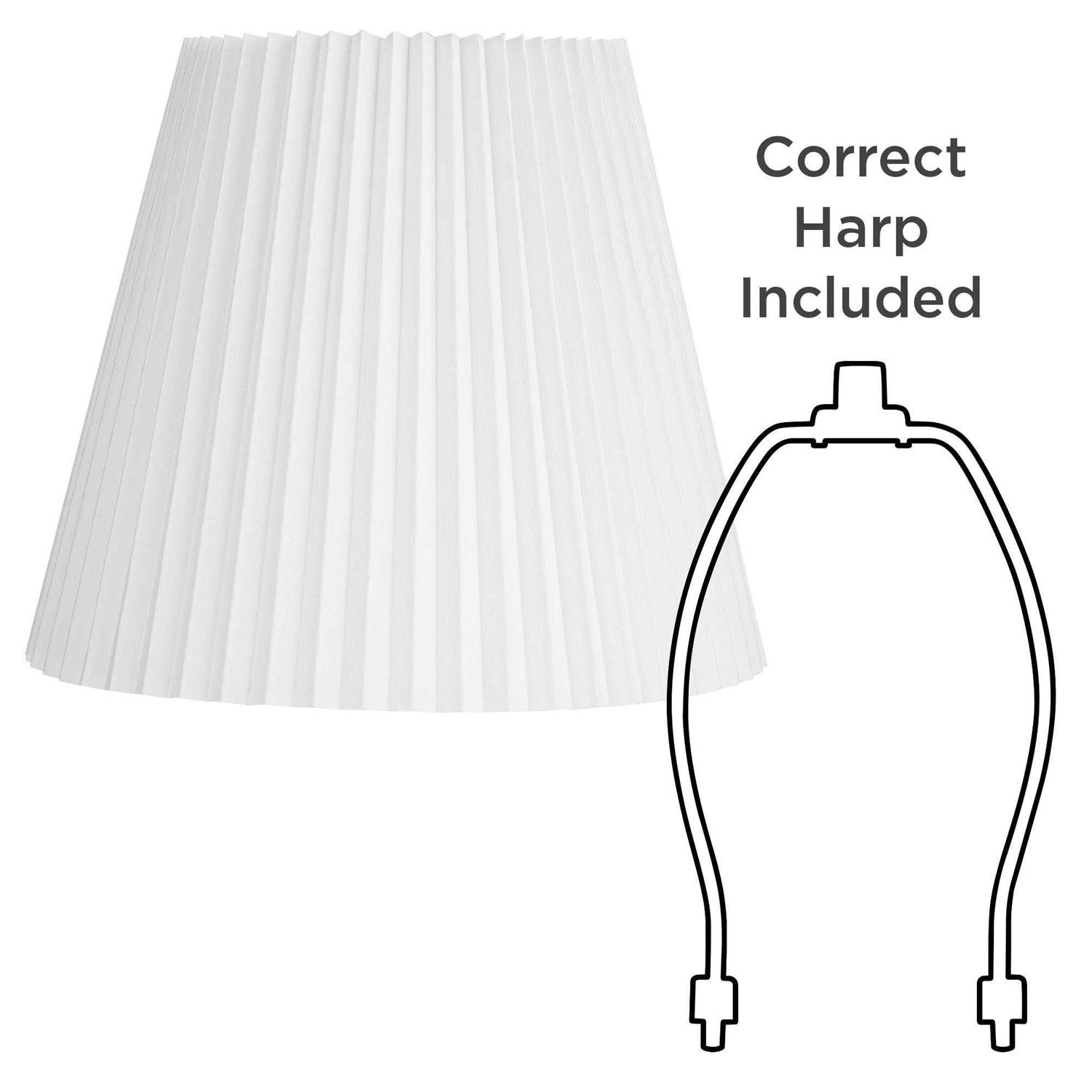 Springcrest Collection Hardback Knife Pleated Empire Lamp Shade White Large Top x Bottom x Slant Spider with Harp and Finial