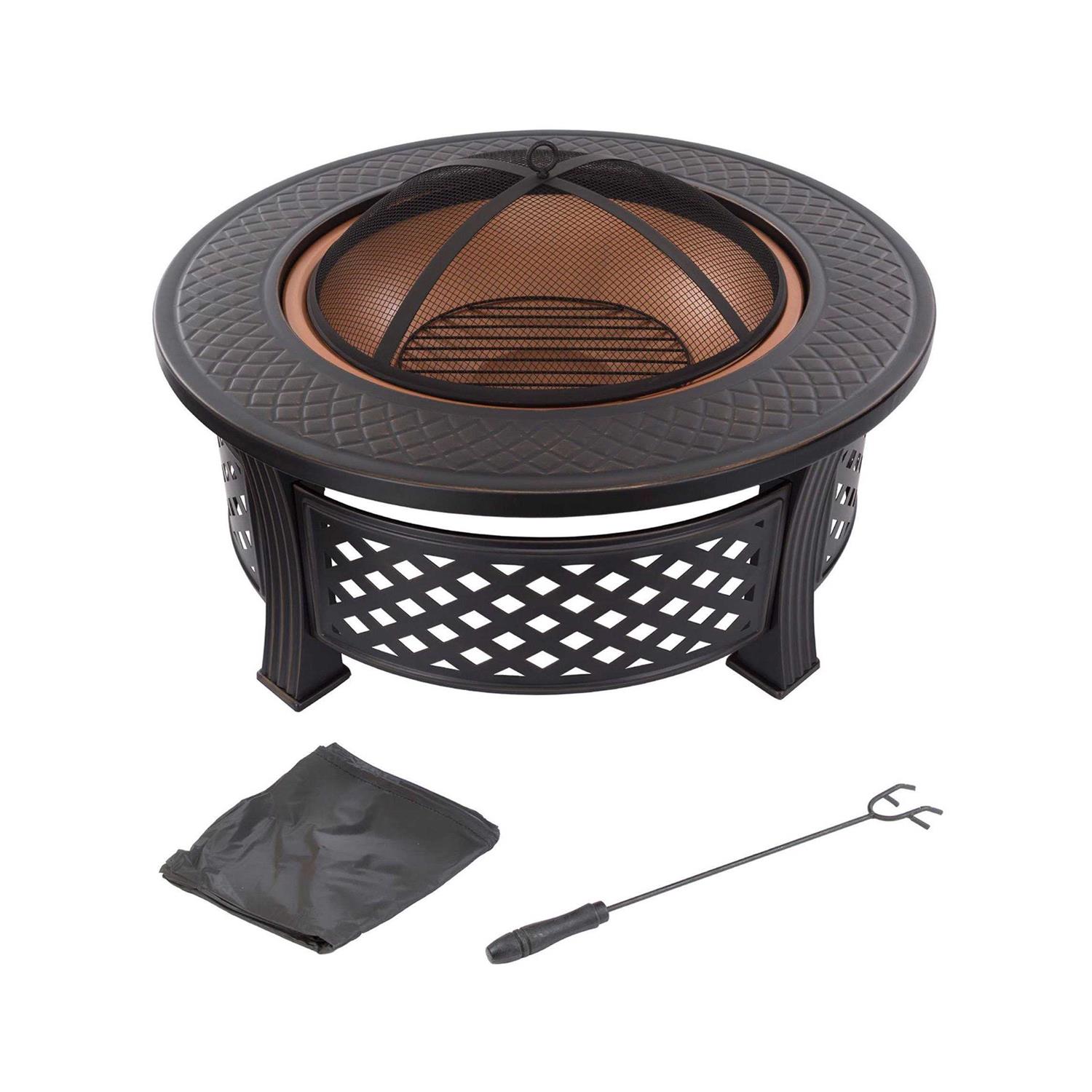 Pure Garden 32 Round Metal Fire Pit