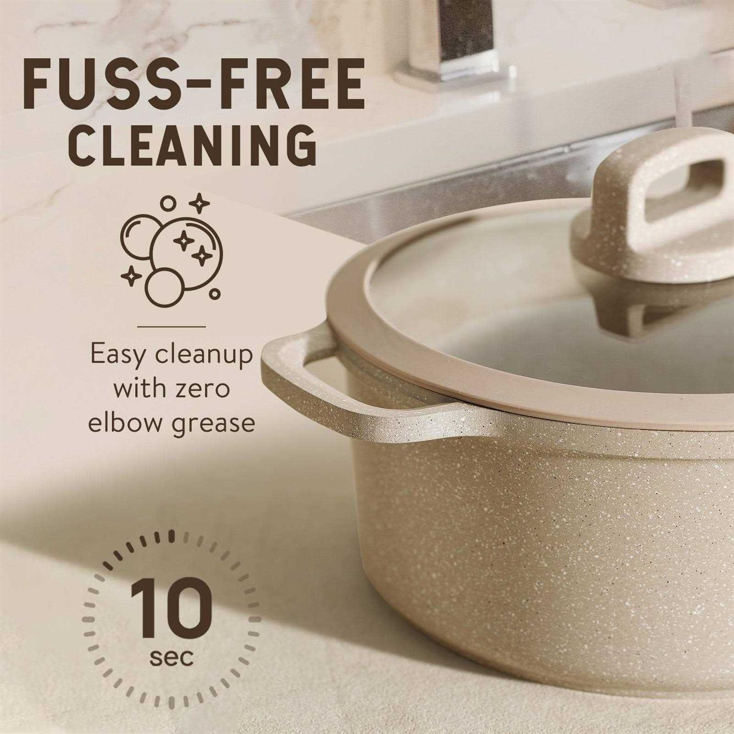 Carote Nonstick Induction Cookware Set, 11 Piece Kitchen Pots and Pans Set,Stackable Cooking Set 06019