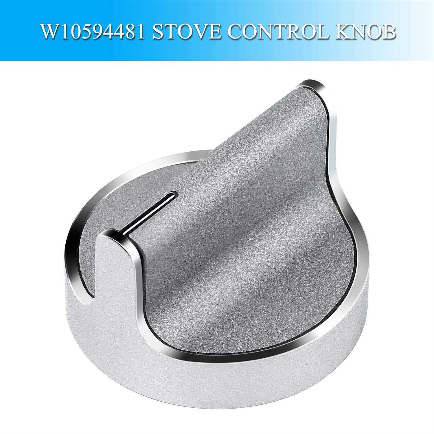 TOMOON W10594481 Stainless Steel Cooker Stove Control knob 5pcs for Whirlpool Gas Cooktop Range/Oven WCG97US0DS00 WCG97US6DS00,Replaces WPW10594481
