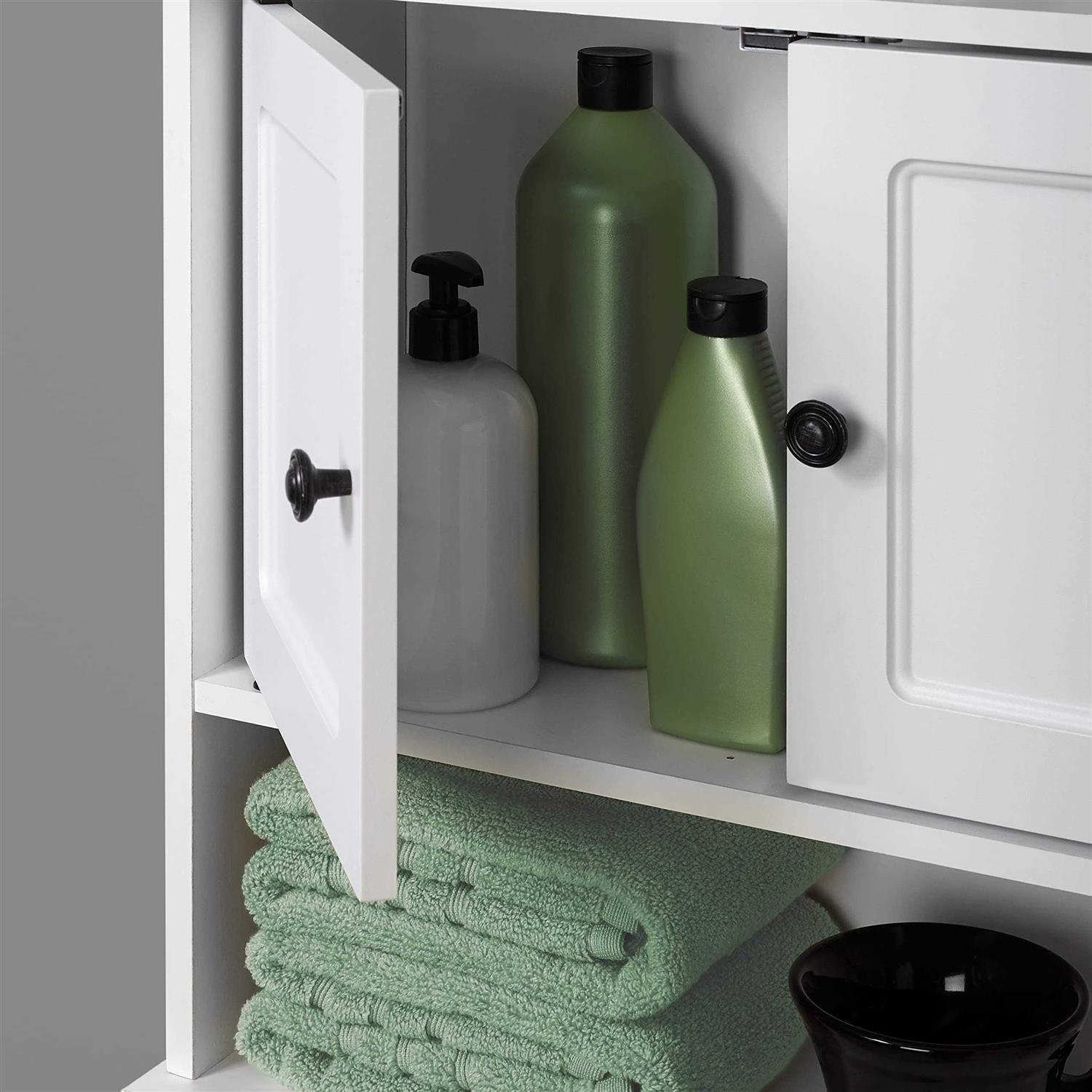 Zenna Home Bathroom Wall Cabinet with 3 Shelves White