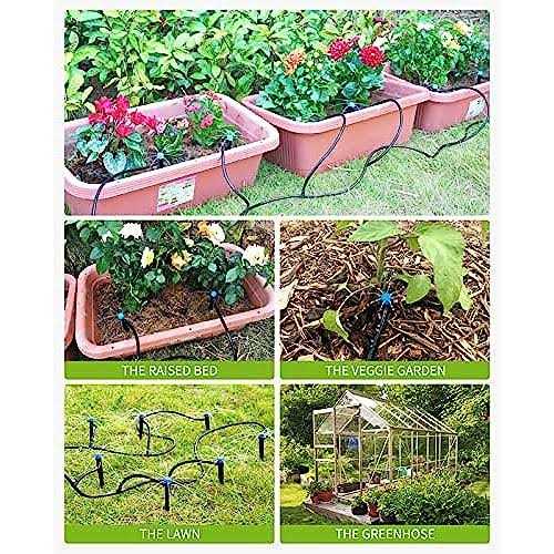 HIRALIY 984FT Drip Irrigation Kit Garden Watering System