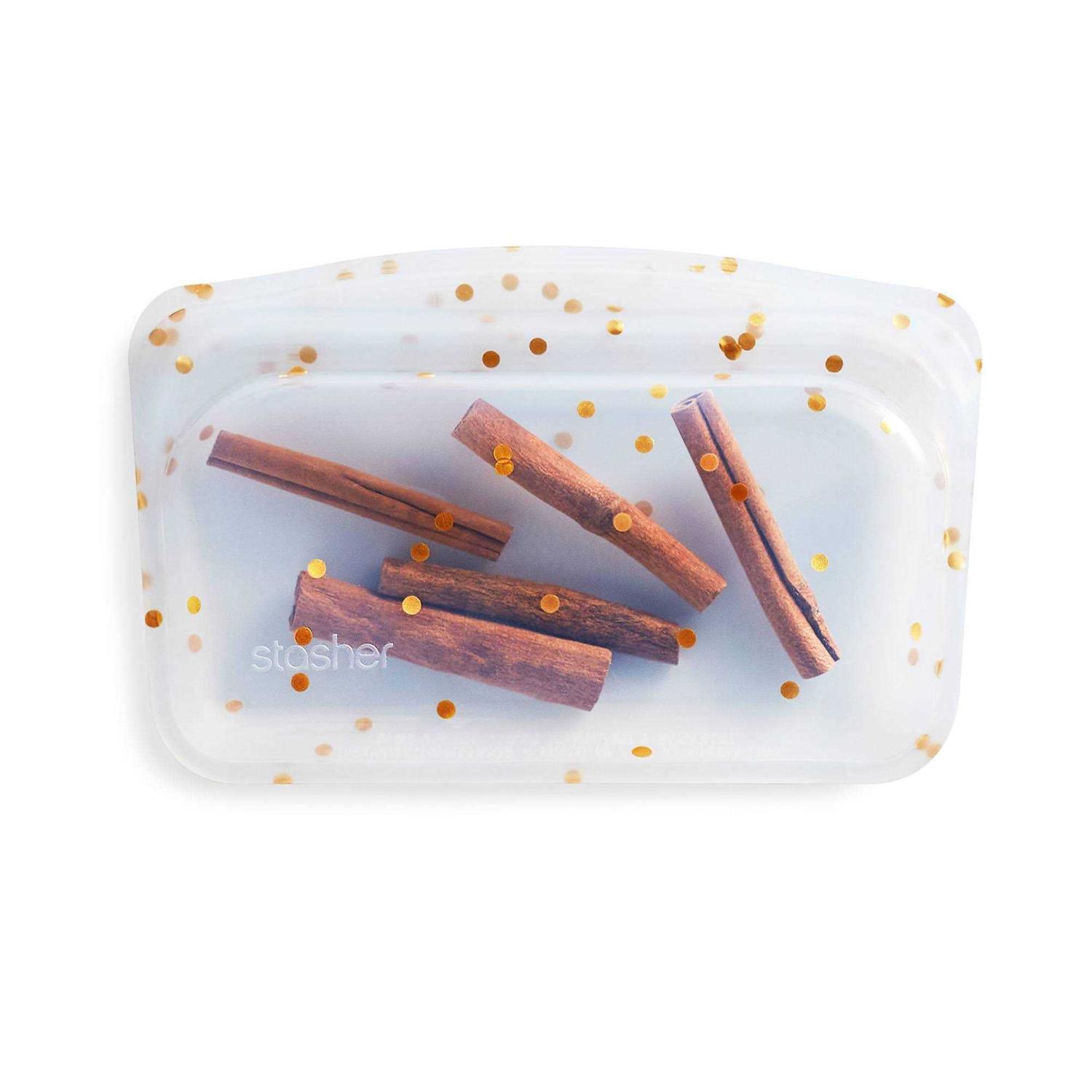 stasher Holiday Dots Reusable Food Storage Bag