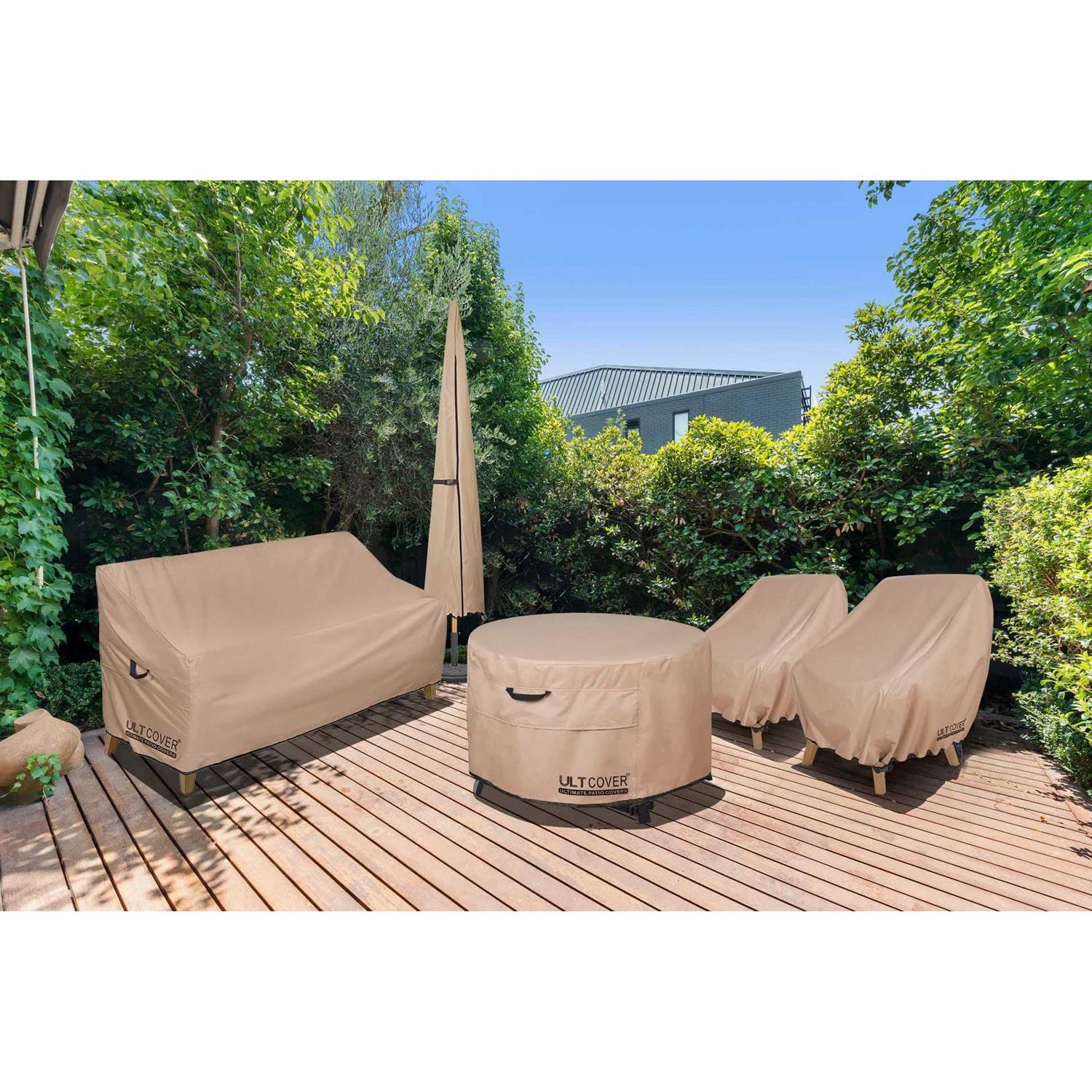 Round Water Resistant Fire Pit Cover with 3 Year Warranty ULTCOVER