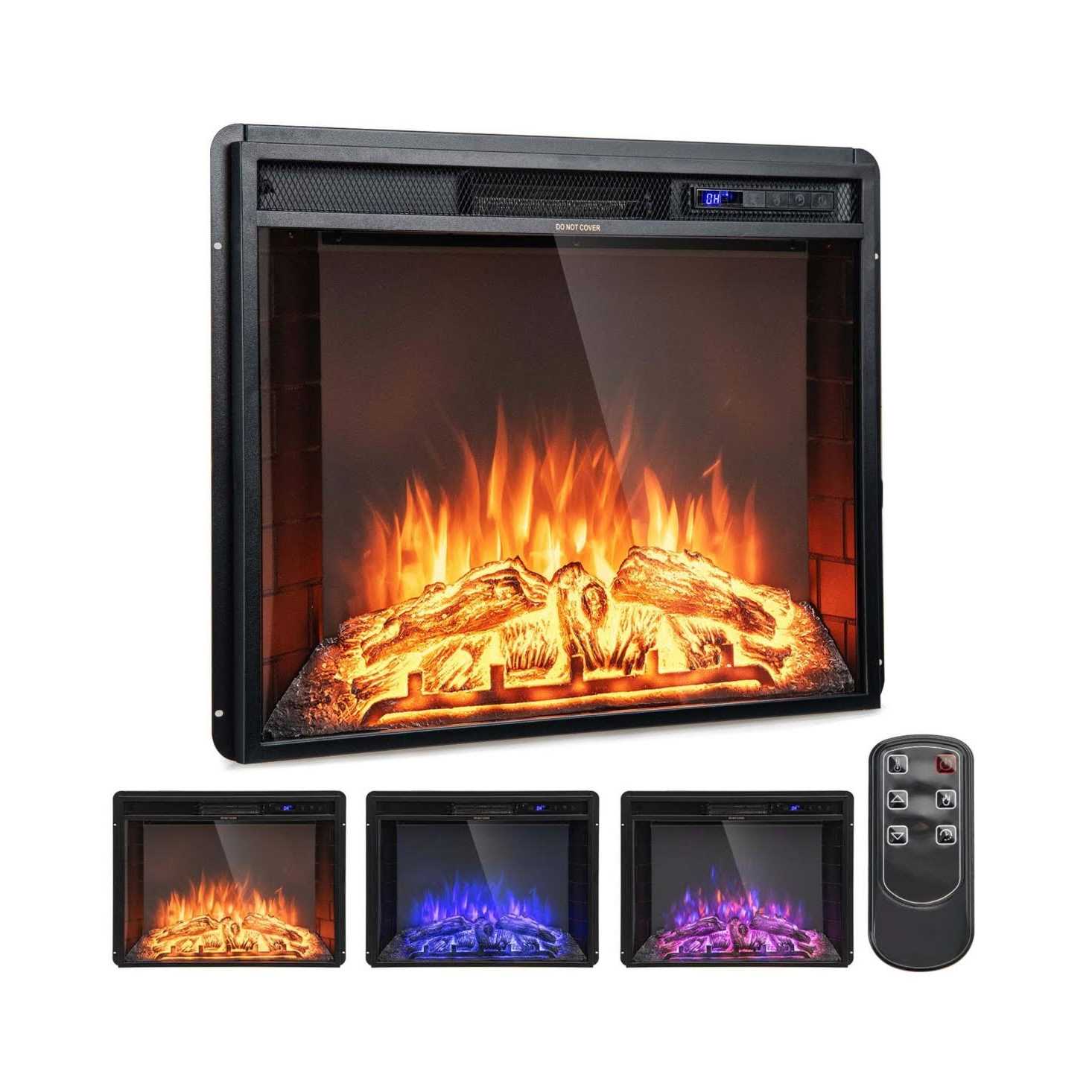 Costway 26 Inch Recessed Electric Fireplace heater W/ Remote Control