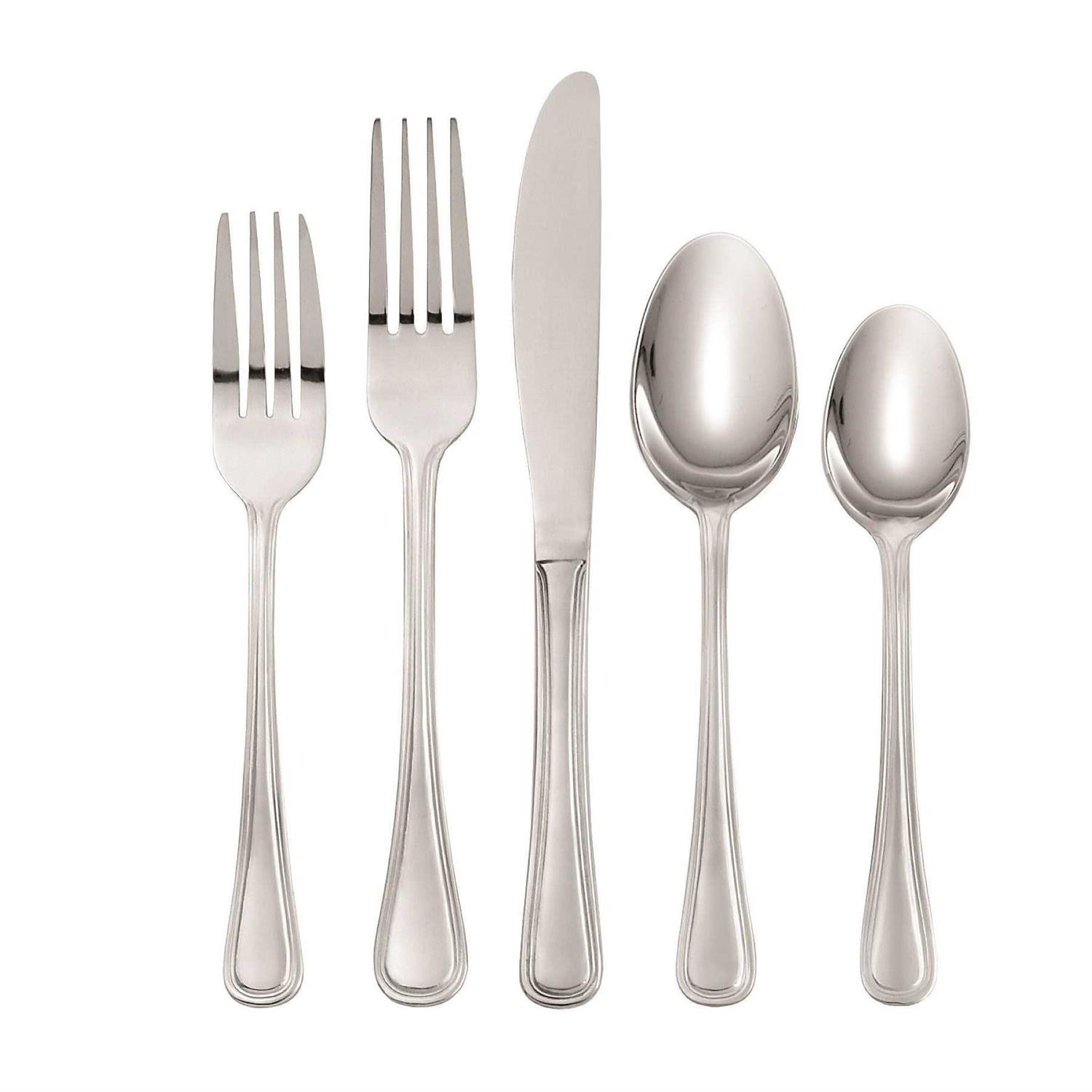 Oneida Hollis 74-Pc. Stainless Steel Flatware Set, Color: Silver