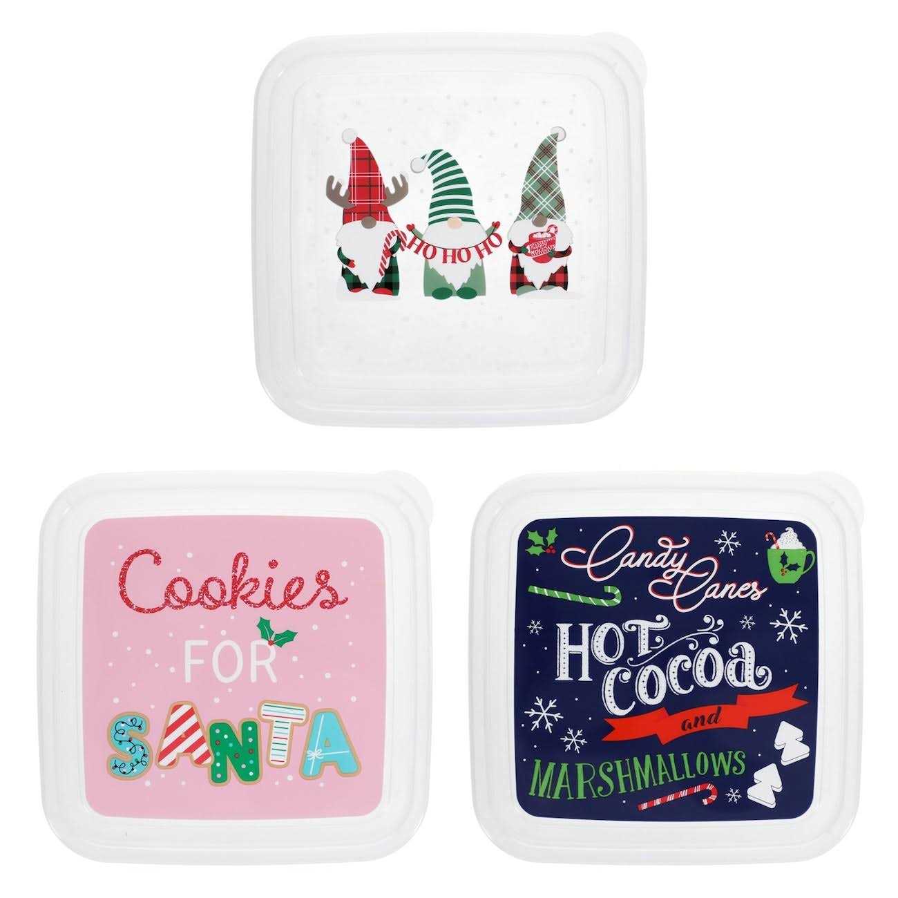 Christmas House(R) Christmas-Themed Square Plastic Containers