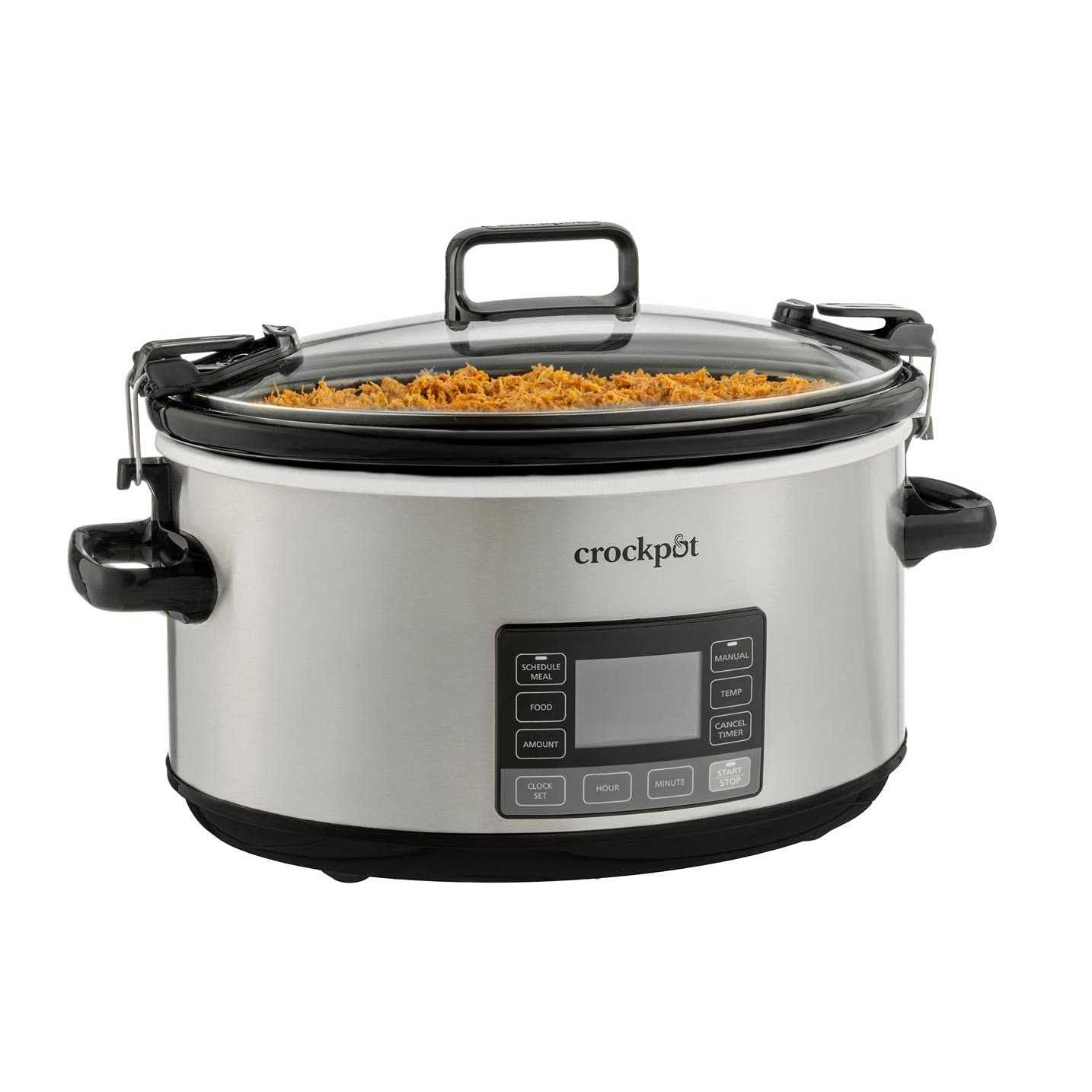 Crock-Pot 7 Quart Portable Programmable Slow Cooker with Timer and Locking Lid