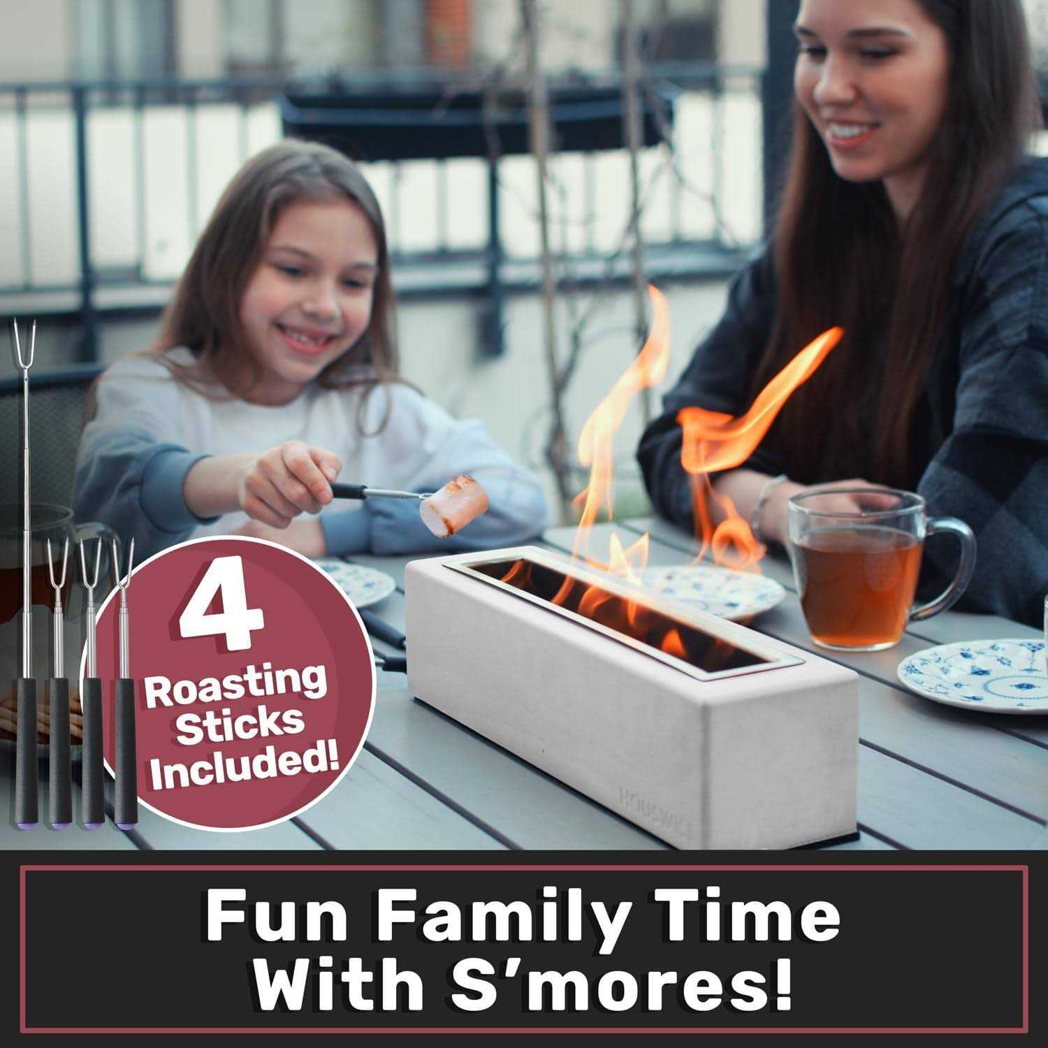 Houswise Rectangle Tabletop Fire Pit