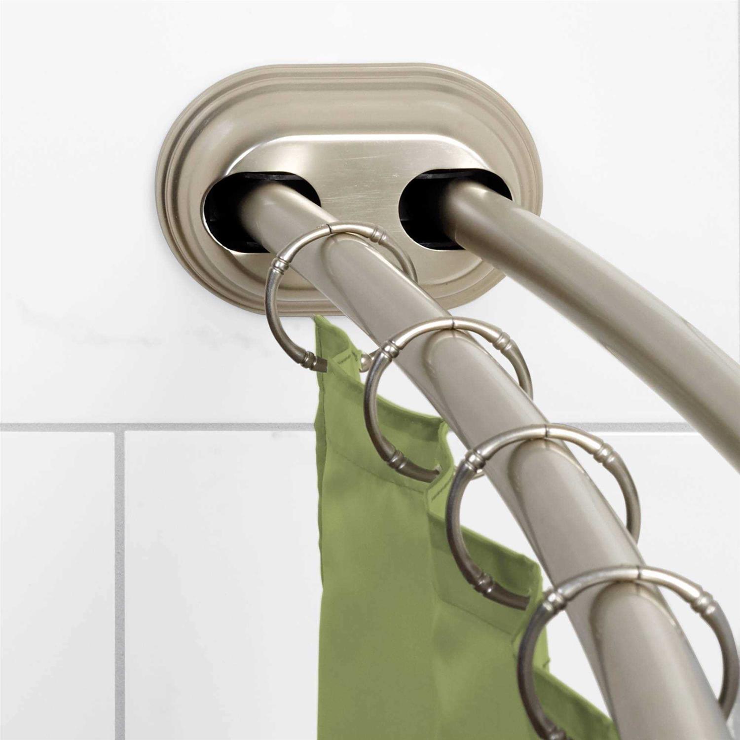 Zenna Home NeverRust Aluminum Double Curved Tension Shower Curtain Rod