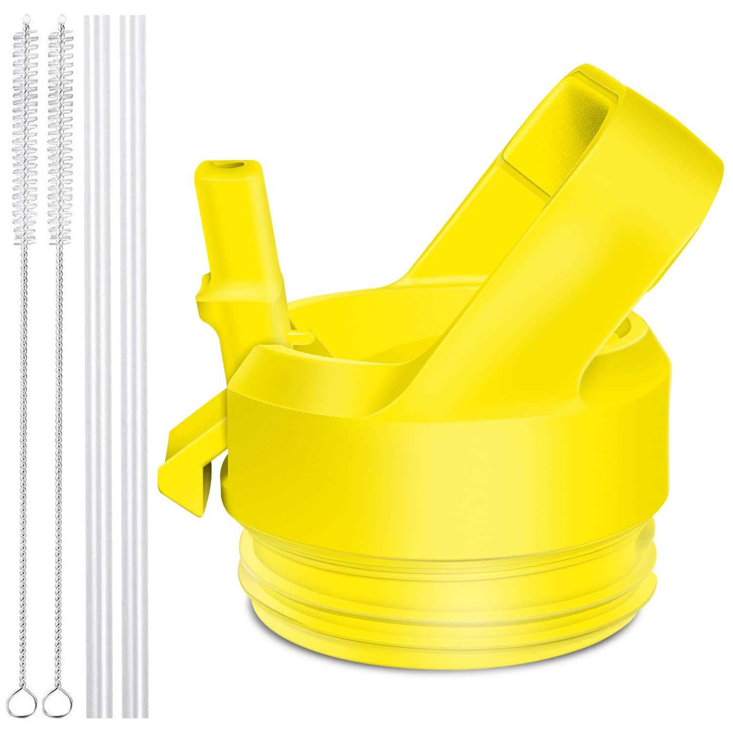 Aipenq Straw Cap for YETI Rambler Bottle and RTIC Bottle, Straw Lid with 2 Straws and 2 Brushes