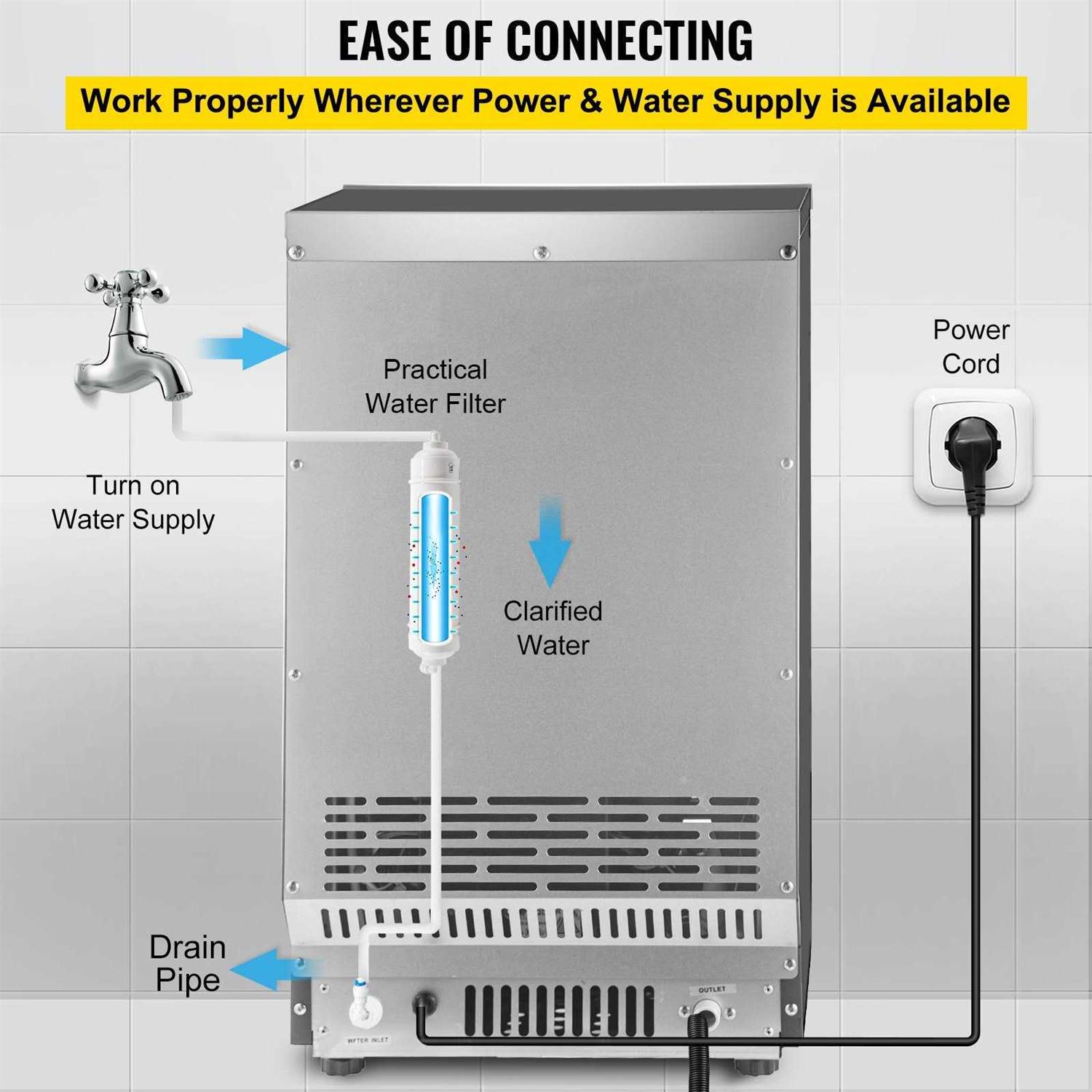VEVOR Countertop Ice Maker 70LB/24H 350W Automatic Portable Ice Machine with 11LB Storage