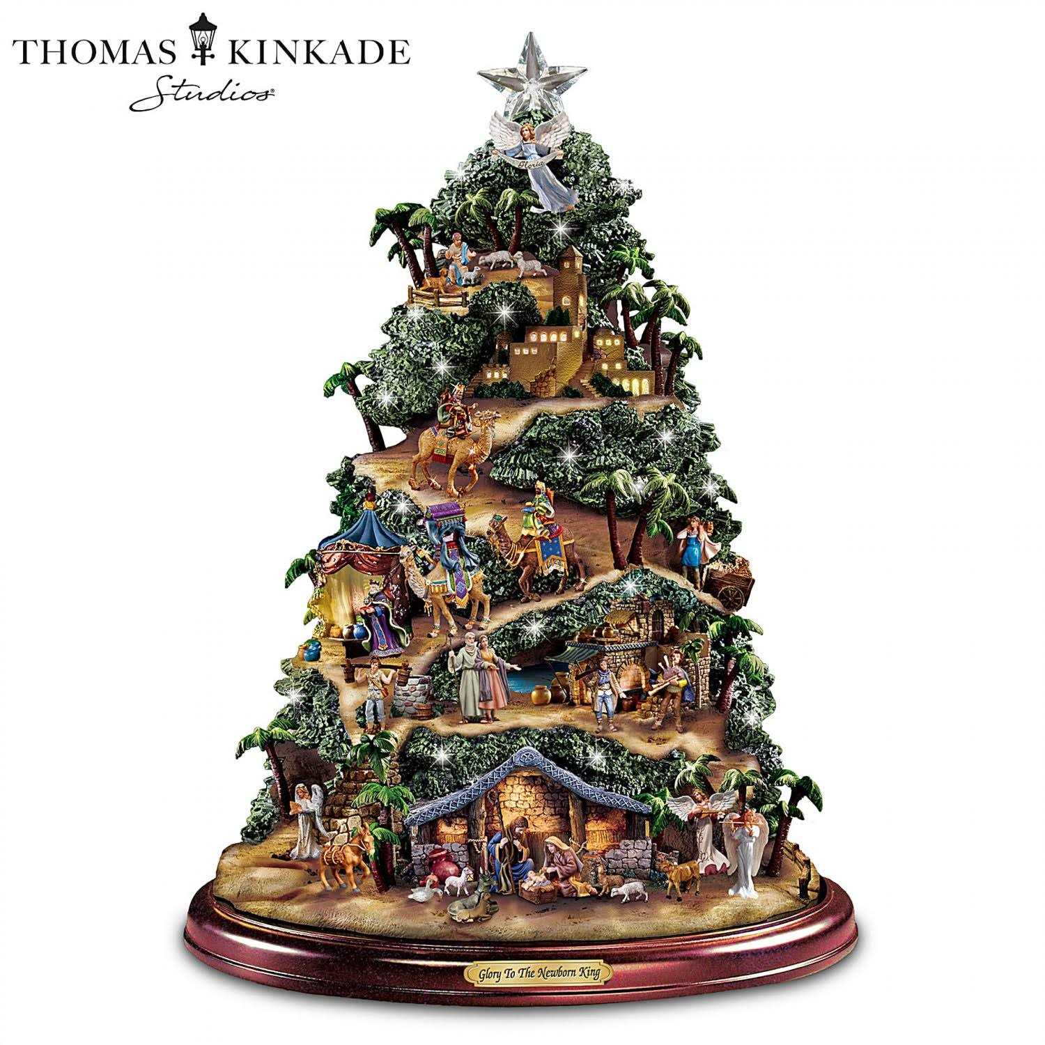 Thomas Kinkade Illuminated Nativity Tabletop Tree