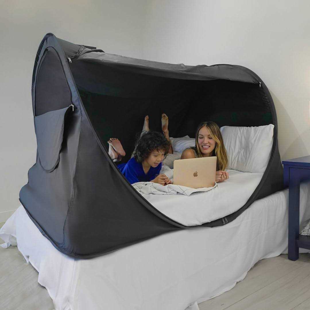 EighteenTek Privacy Pop Bed Tent Canopy Sleeping