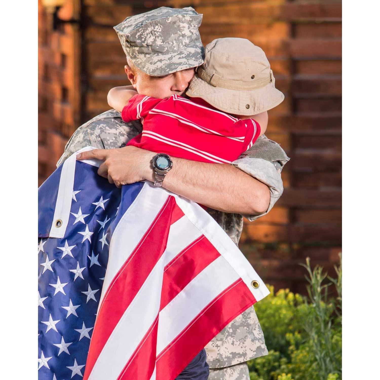 Vipper American Flag 3×5 Ft Outdoor Usa Heavy Duty Nylon US Flags with Embroidered Stars, Sewn Stripes and Brass Grommets