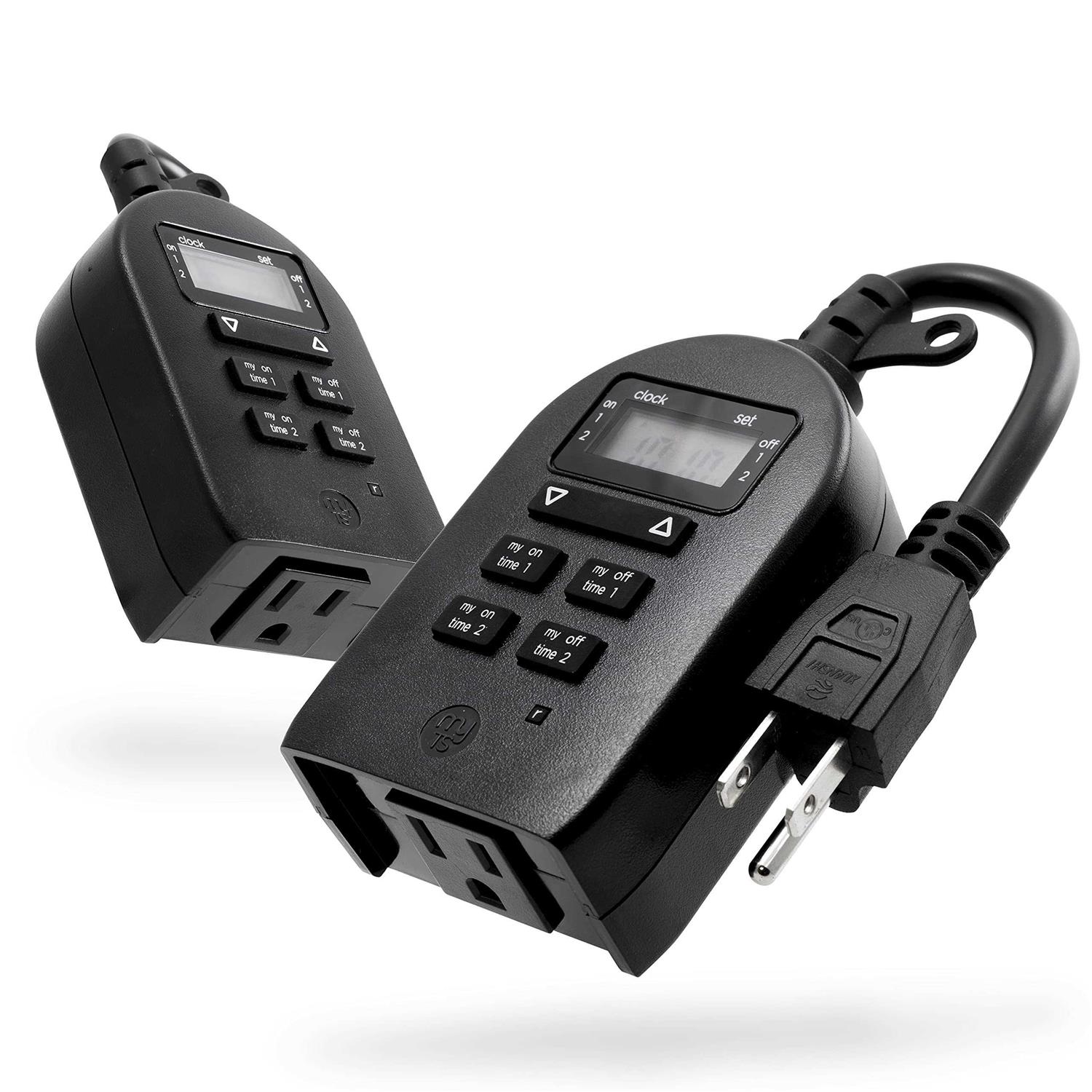 myTouchSmart Indoor/Outdoor Digital Plug-In Timer 2 Pack