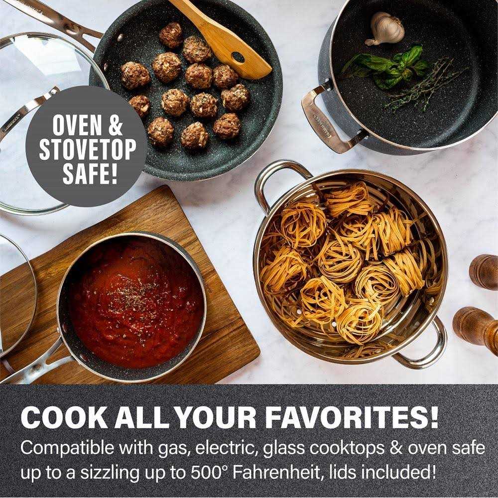 Granite Stone Pots and Pans Set Nonstick Cookware Bakeware Set Dishwasher Oven Safe