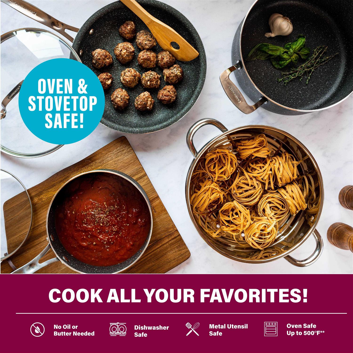 Granitestone 26 Piece Meal Prep + Cookware Set