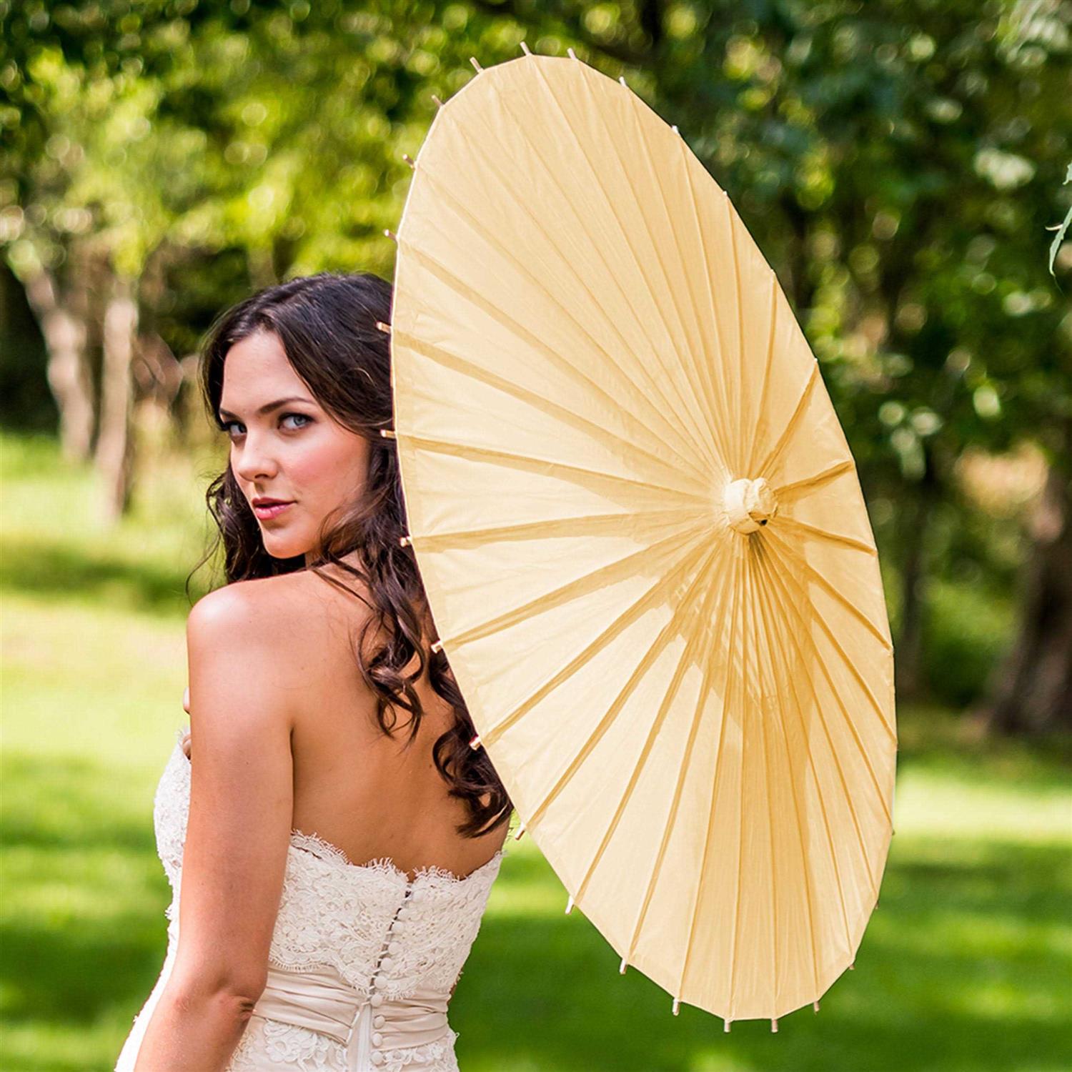 Weddingstar Pretty Paper Parasol With Bamboo Handle