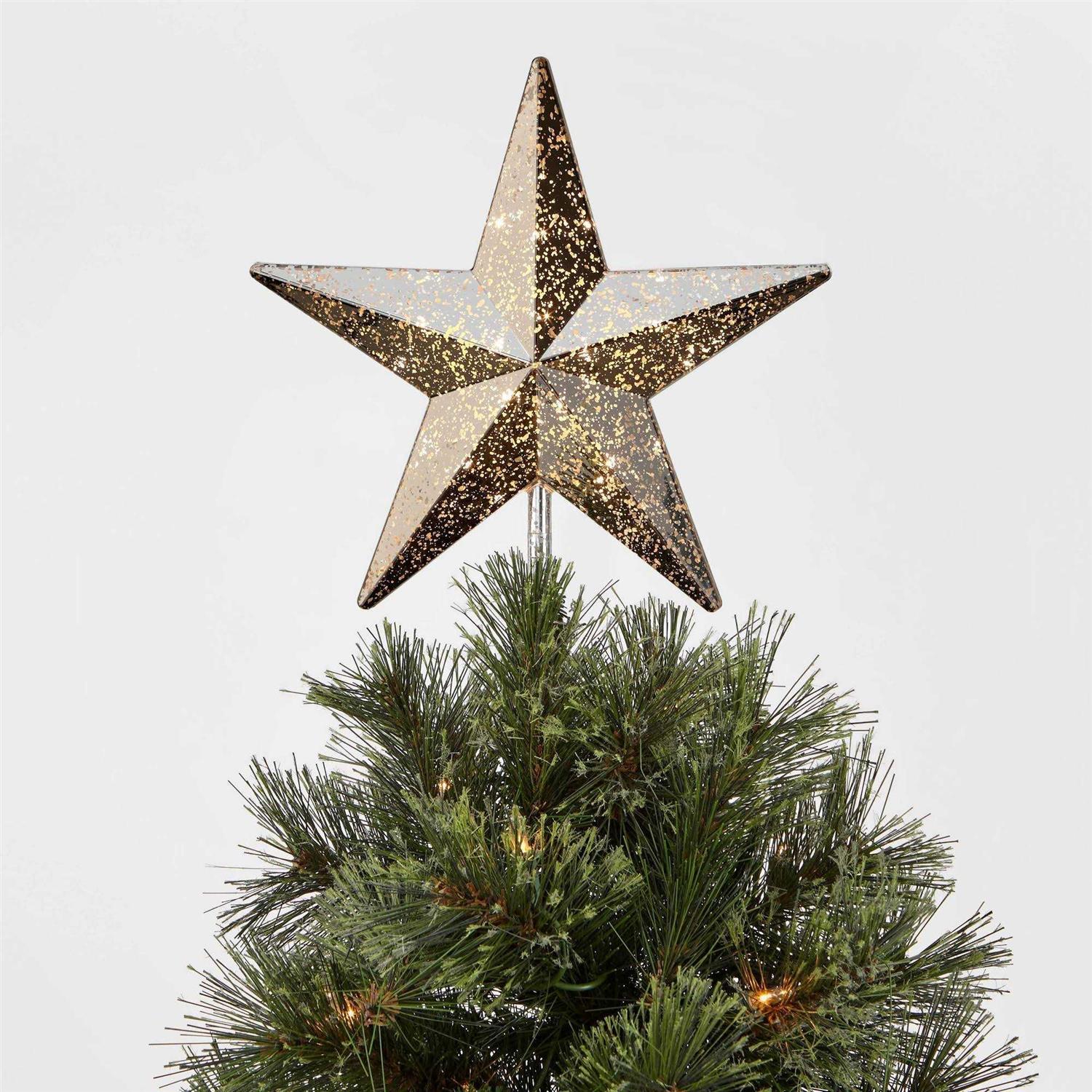 Wondershop 10in Lit Mercury Star Christmas Tree Topper