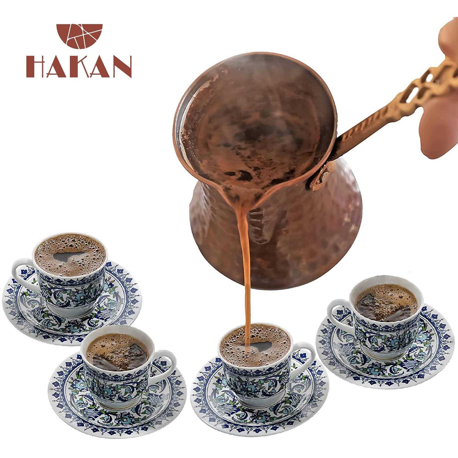 Hakan Turkish Coffee Pot Greek Arabic Coffee Maker Hammered Copper Cezve